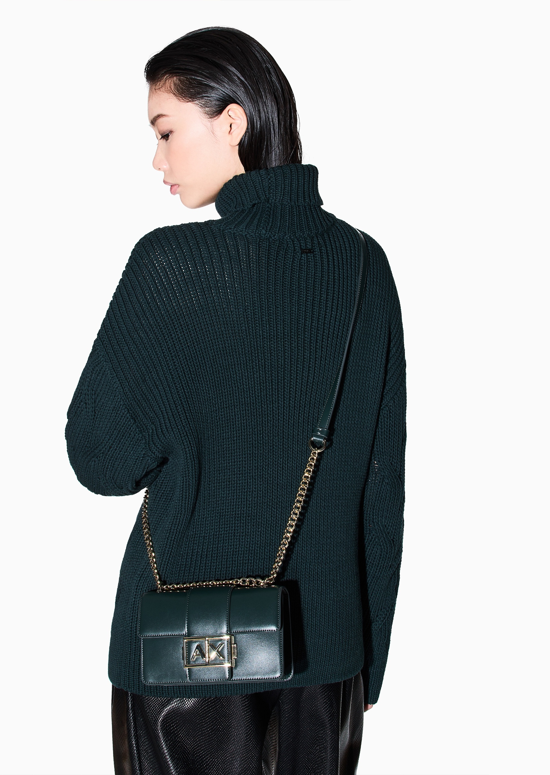 ARMANI EXCHANGE 女士商务通勤迷你单肩斜挎邮差包