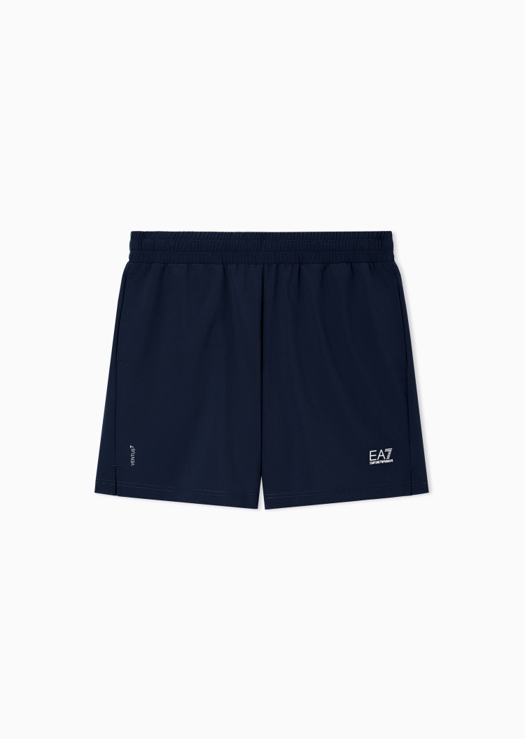 EA7 男士直筒弹力印花运动网球短裤