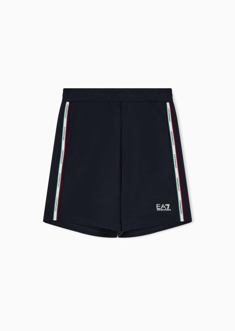 EA7 男士松紧腰直筒织带休闲运动短裤
