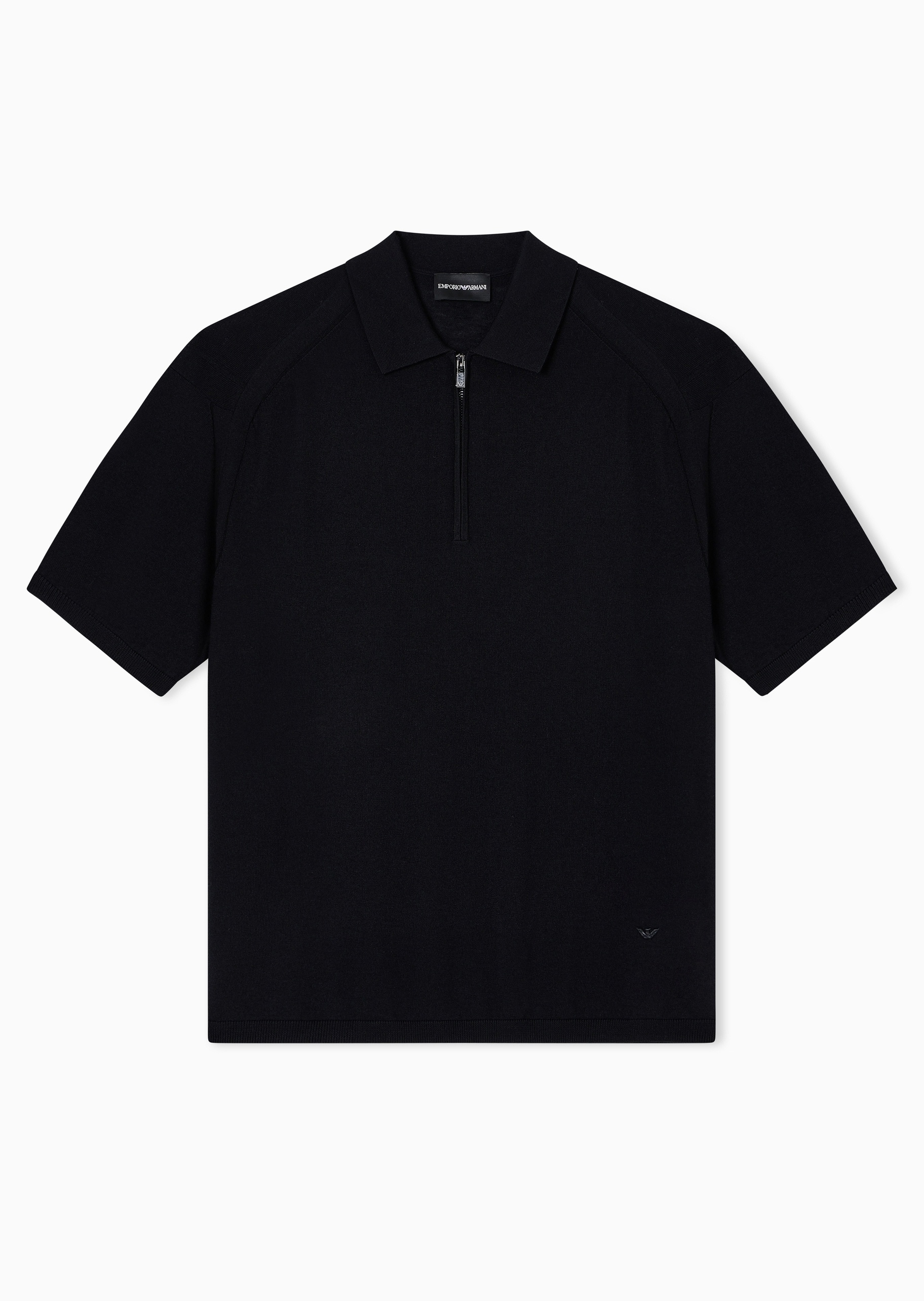 Emporio Armani 男士短袖Polo领半拉链针织衫