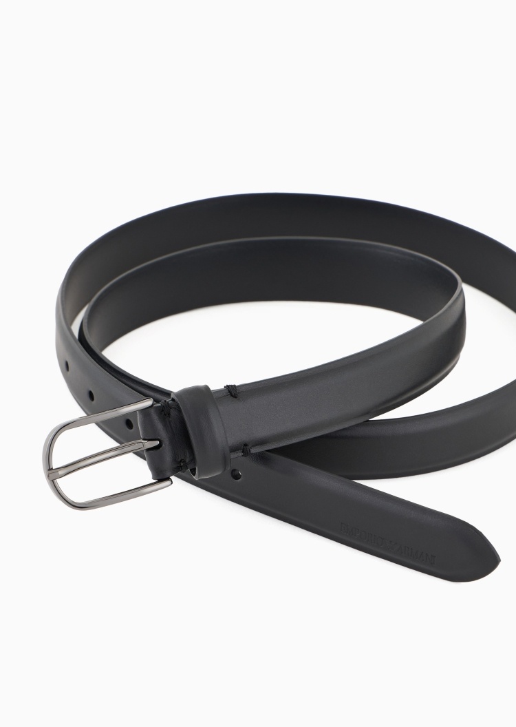 Emporio Armani 男士老钱风牛皮革商务针扣腰带皮带礼物