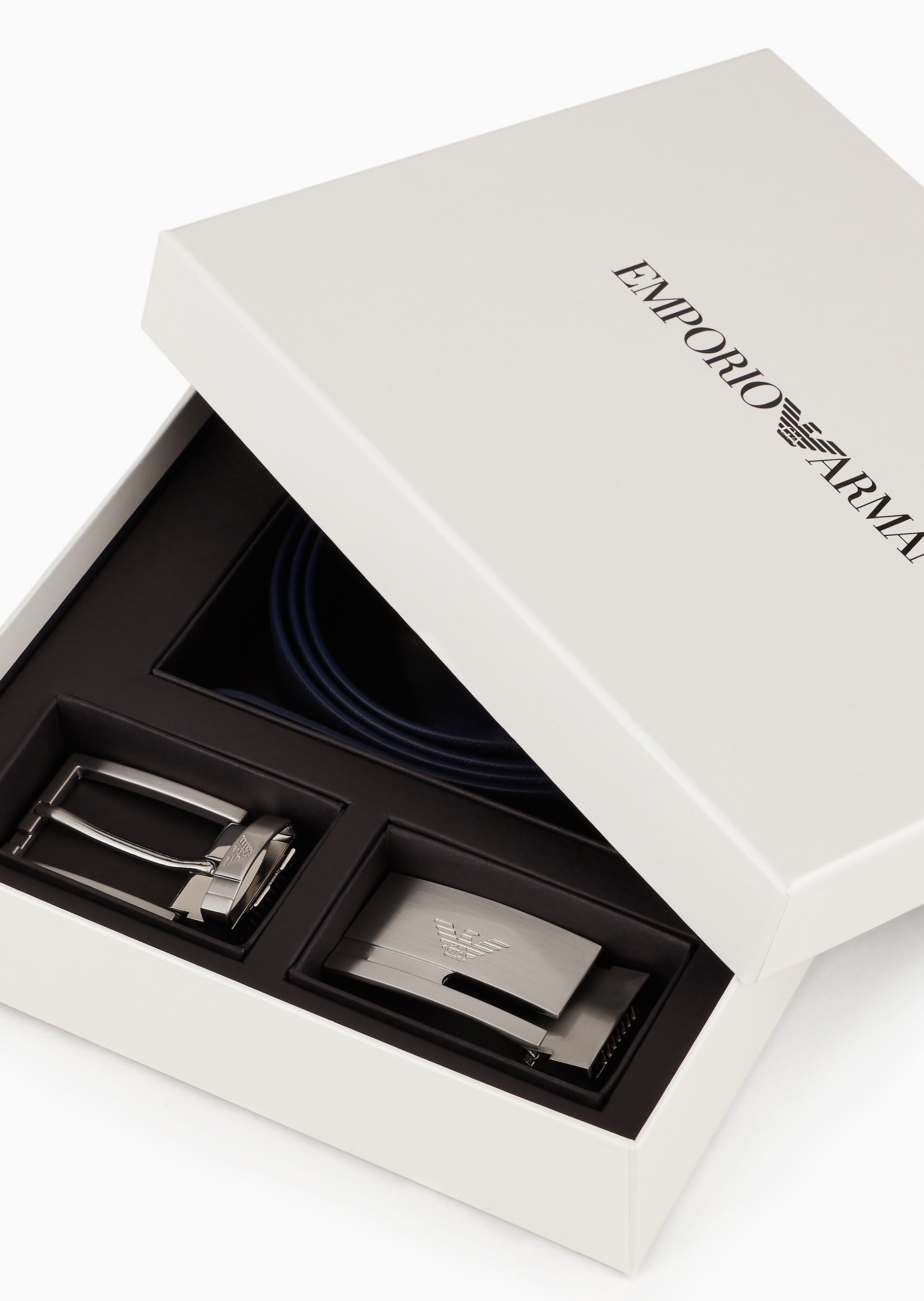 Emporio Armani 男士双面商务通勤可替换扣针扣腰带宽