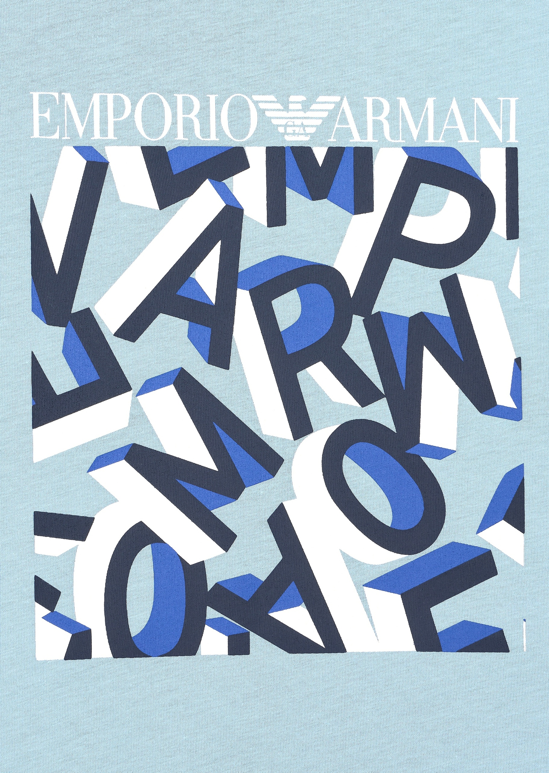 Emporio Armani 男士全棉合身短袖圆领趣味印花沙滩T恤