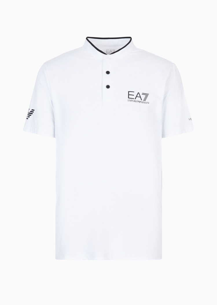 EA7 男士VENTUS 7合身短袖立领网球T恤