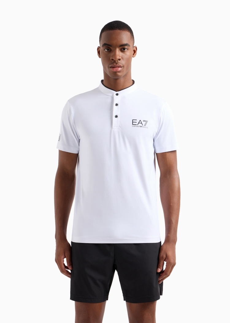 EA7 男士VENTUS 7合身短袖立领网球T恤
