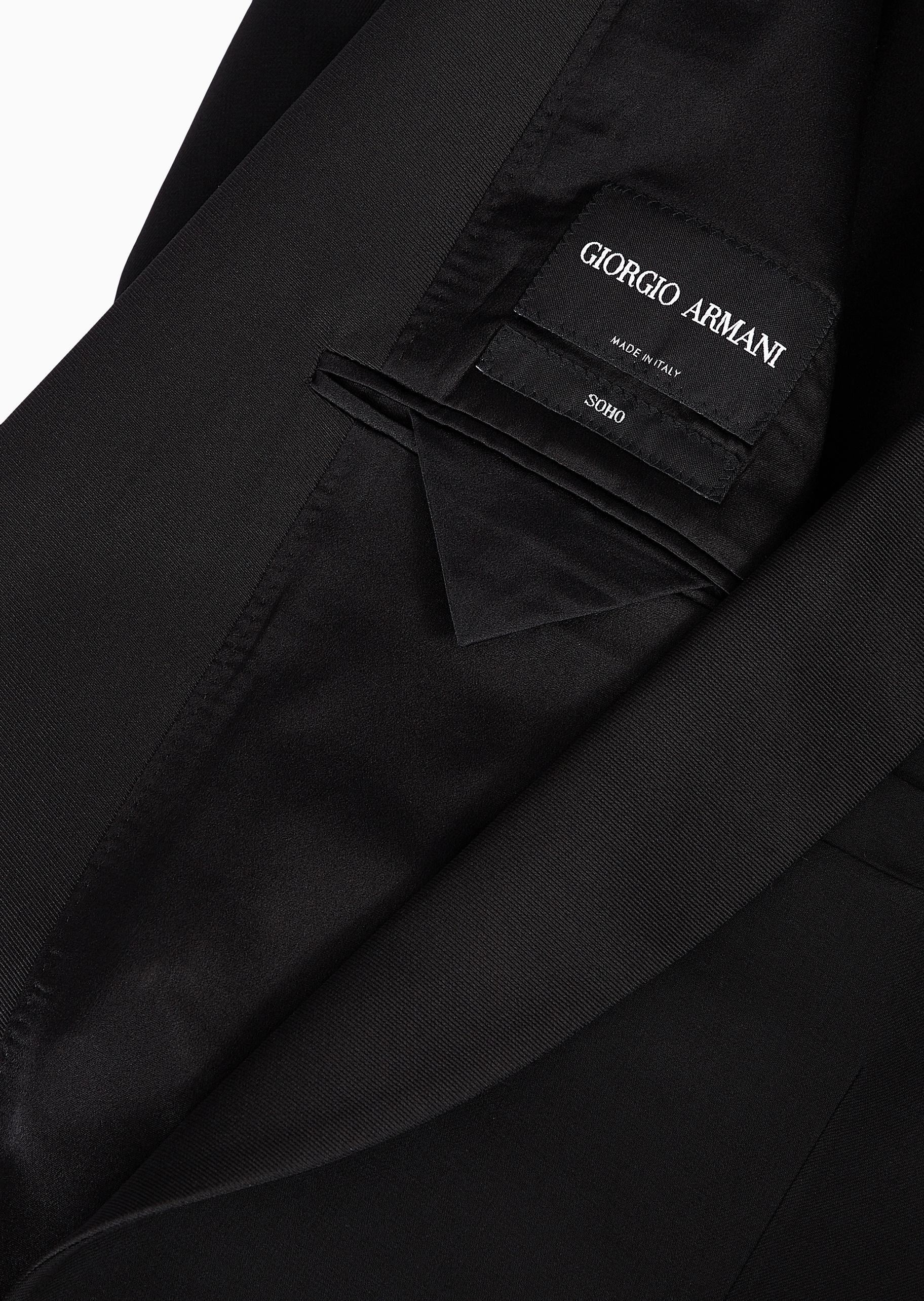 Giorgio Armani 男士全绵羊毛修身青果领外套长裤西装套装