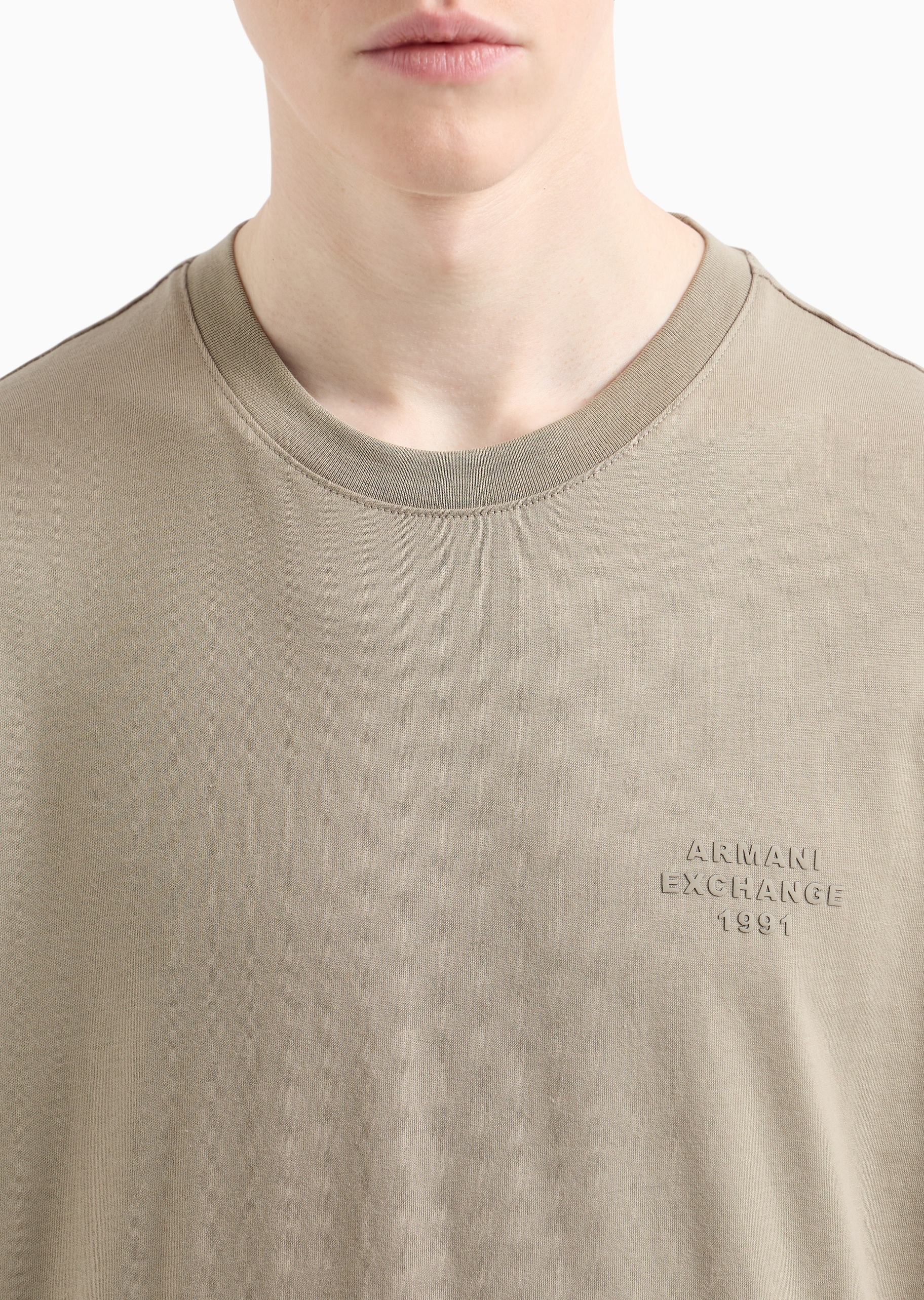 ARMANI EXCHANGE 男士全棉宽松短袖圆领纯色休闲T恤