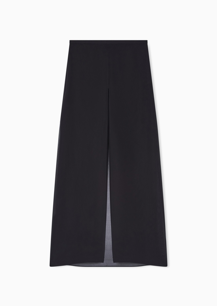 Emporio Armani 女士宽松长款阔腿纯色简约休闲裤