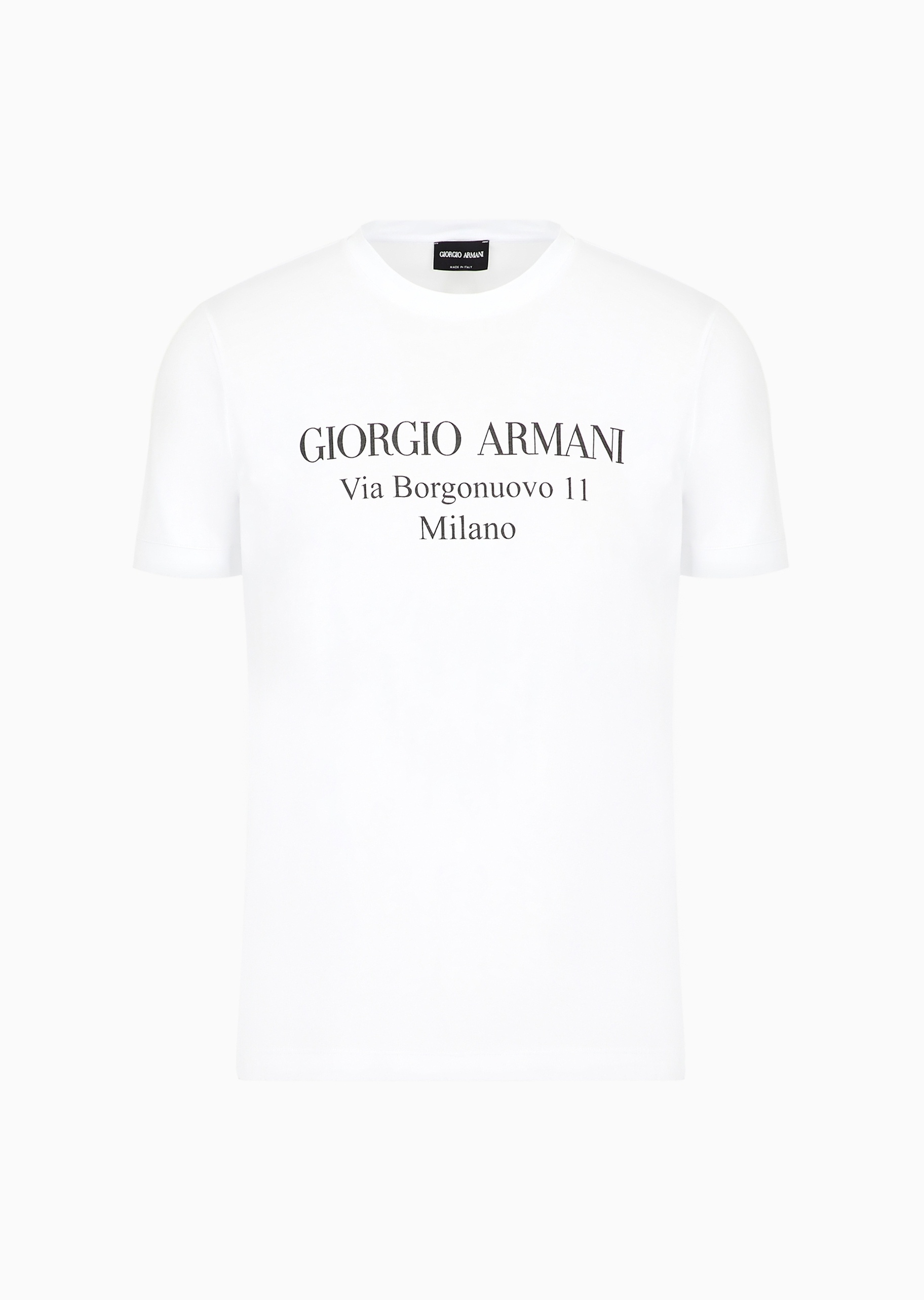 Giorgio Armani 男士全棉合身短袖圆领字母印花T恤