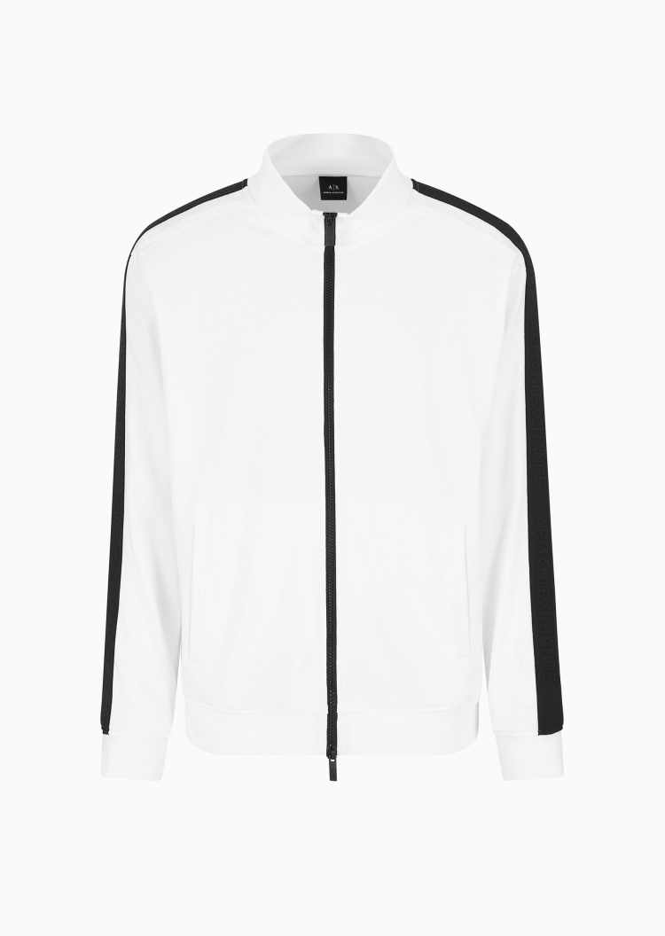 ARMANI EXCHANGE 男士全棉宽松长袖立领运动开衫卫衣外套