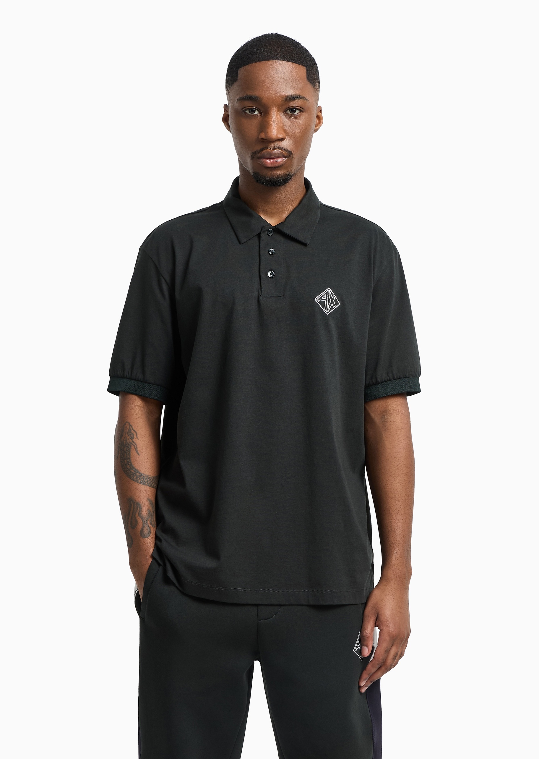 ARMANI EXCHANGE 男士全棉宽松短袖翻领休闲多色Polo衫