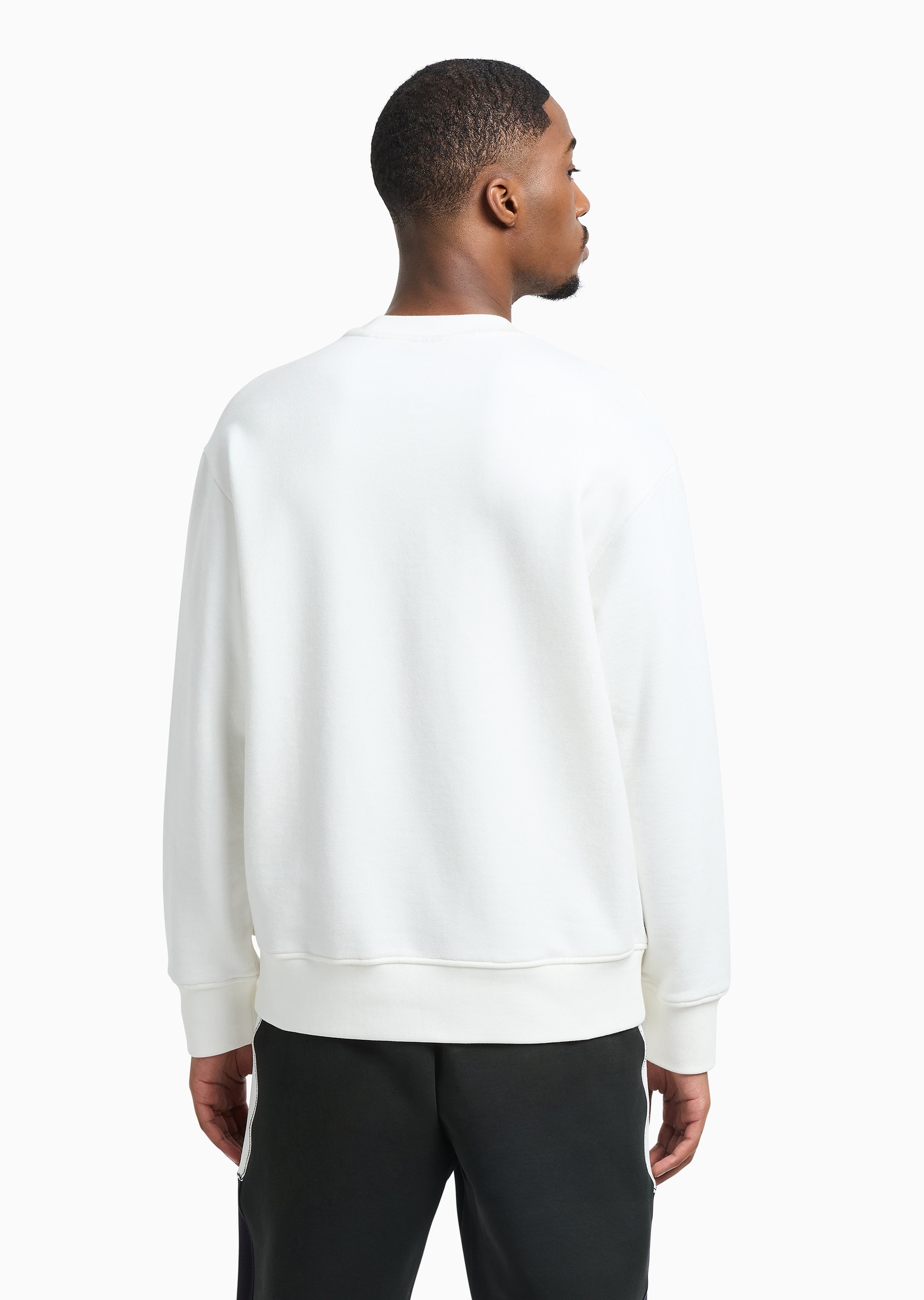 ARMANI EXCHANGE 男士全棉宽松长袖圆领徽标刺绣卫衣