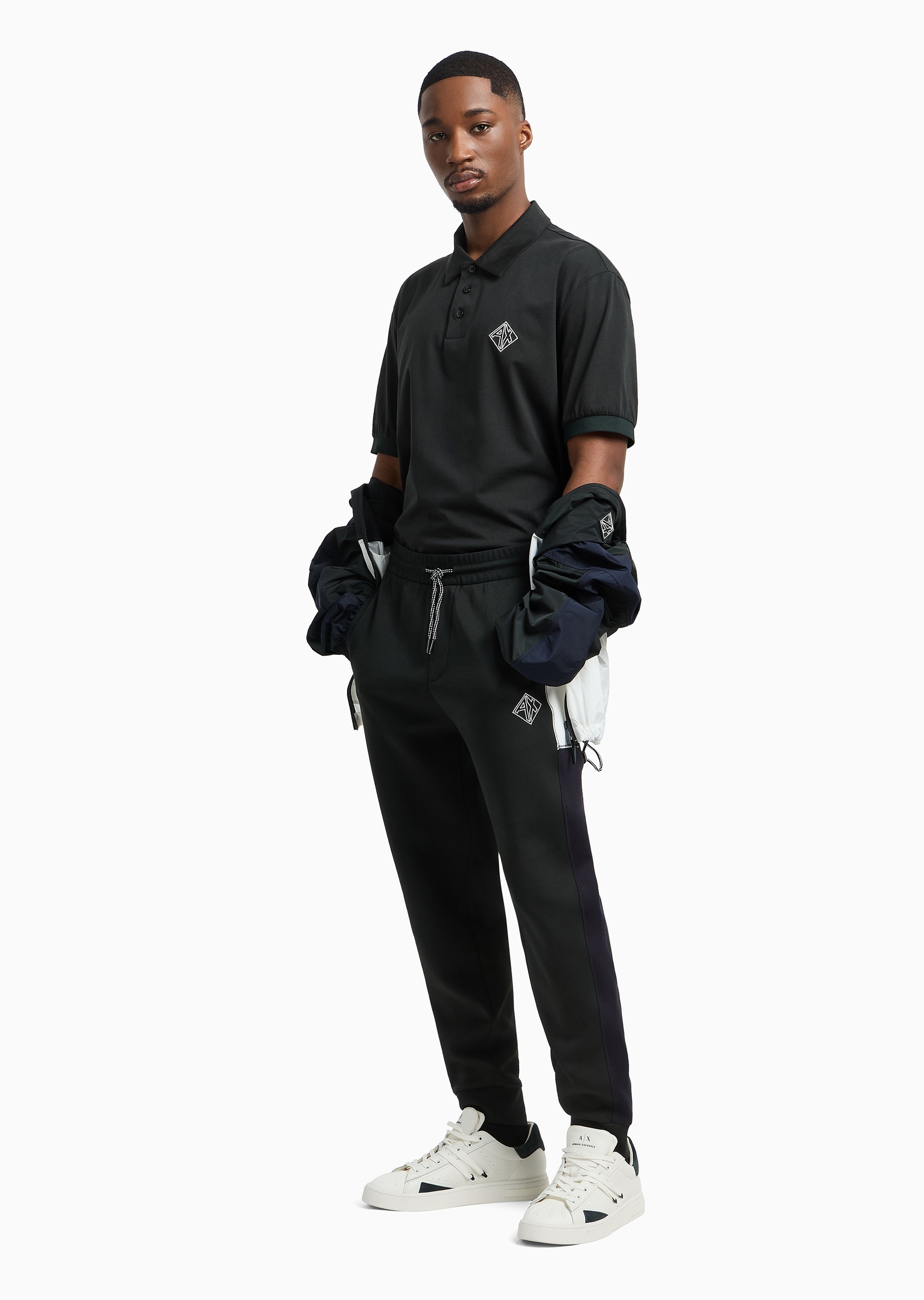 ARMANI EXCHANGE 男士全棉宽松短袖翻领休闲多色Polo衫
