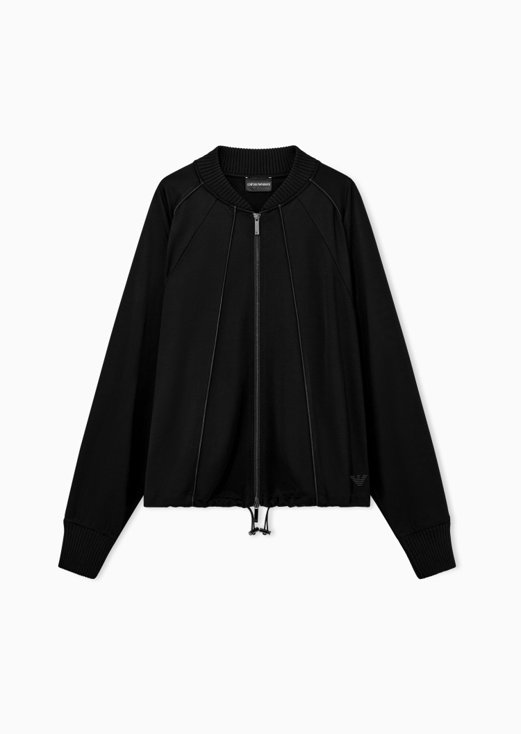 Emporio Armani 女士宽松长袖棒球领拉链休闲夹克