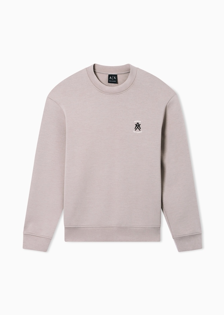 ARMANI EXCHANGE 男士宽松长袖圆领刺绣休闲套头卫衣