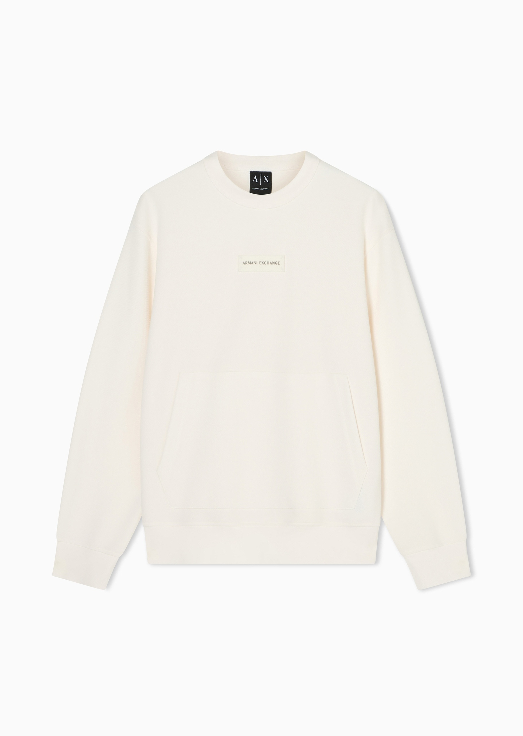 ARMANI EXCHANGE 男士宽松长袖圆领落肩标识贴片休闲卫衣