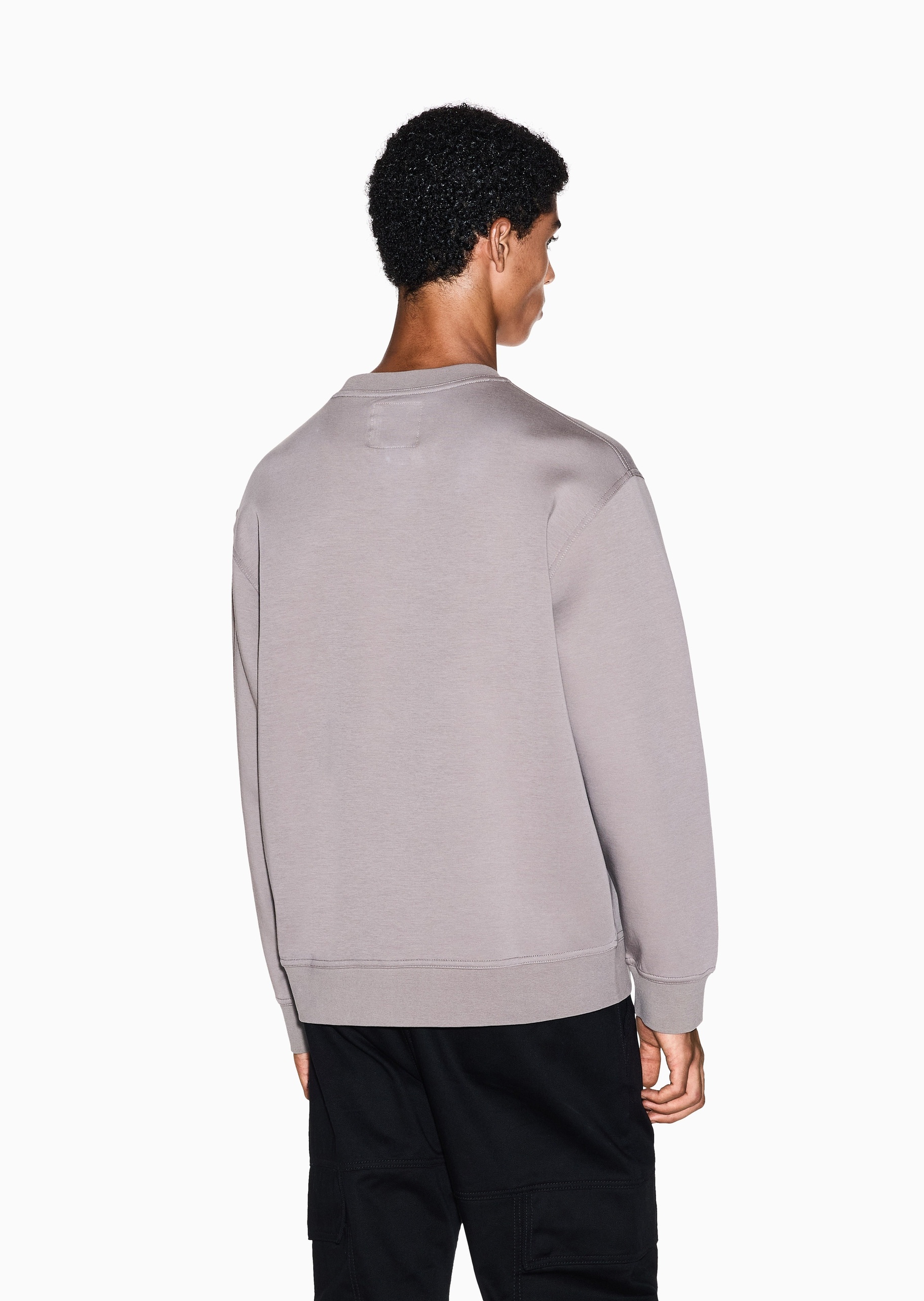 ARMANI EXCHANGE 男士微弹宽松短款圆领运动刺绣卫衣