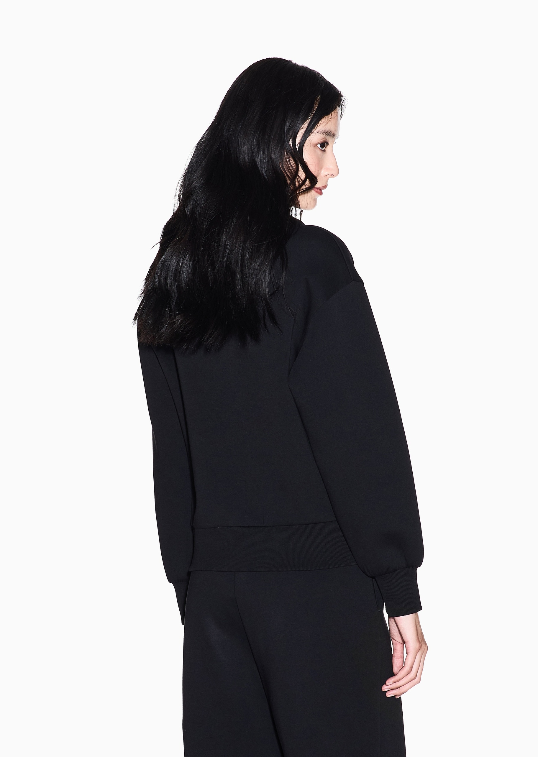 ARMANI EXCHANGE 女士合身长袖连帽落肩撞色标识休闲卫衣