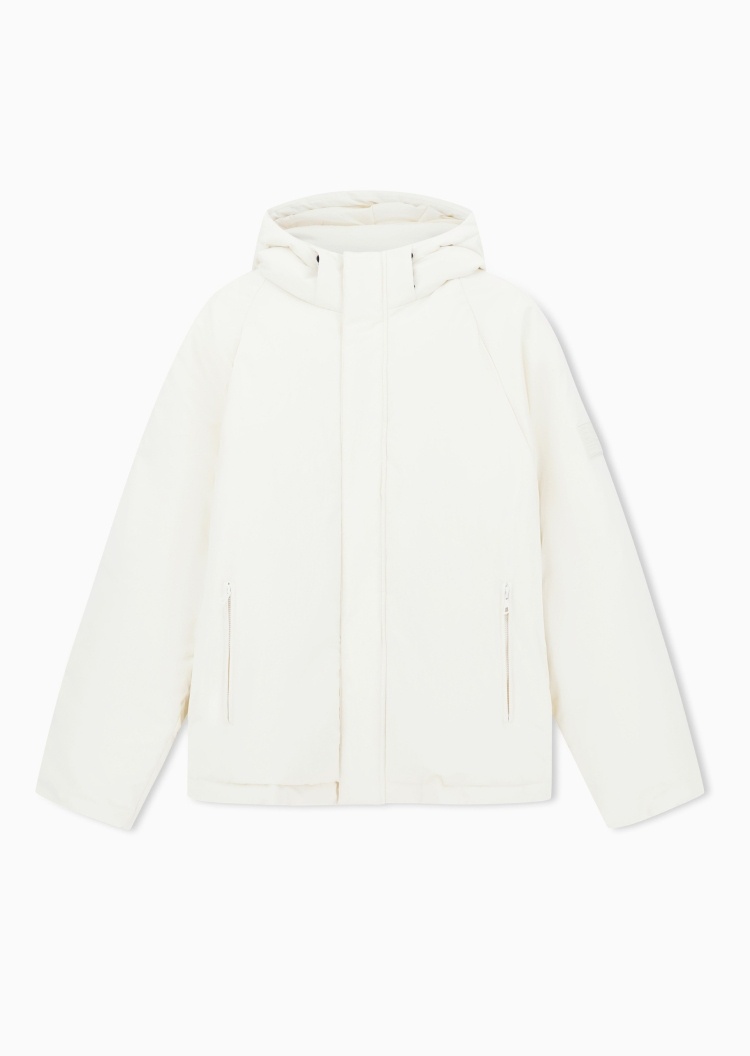 EA7 男士加厚长袖连帽纯色休闲运动棉服