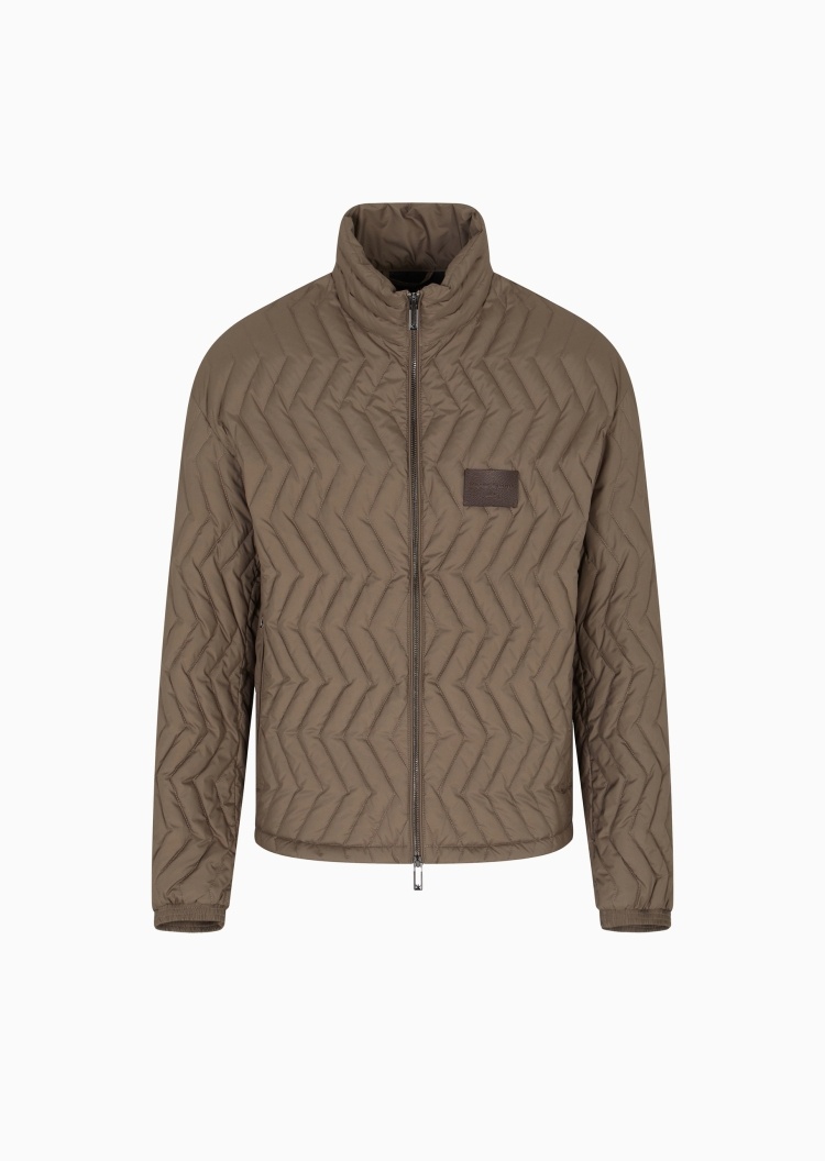 Emporio Armani 男士短款轻薄立领保暖纯色拉链羽绒服