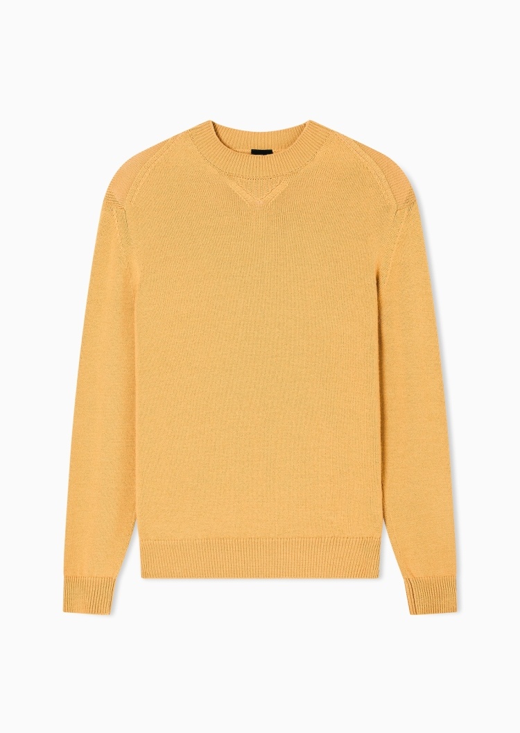 ARMANI EXCHANGE 男士圆领羊毛混纺老钱风套头针织毛衣