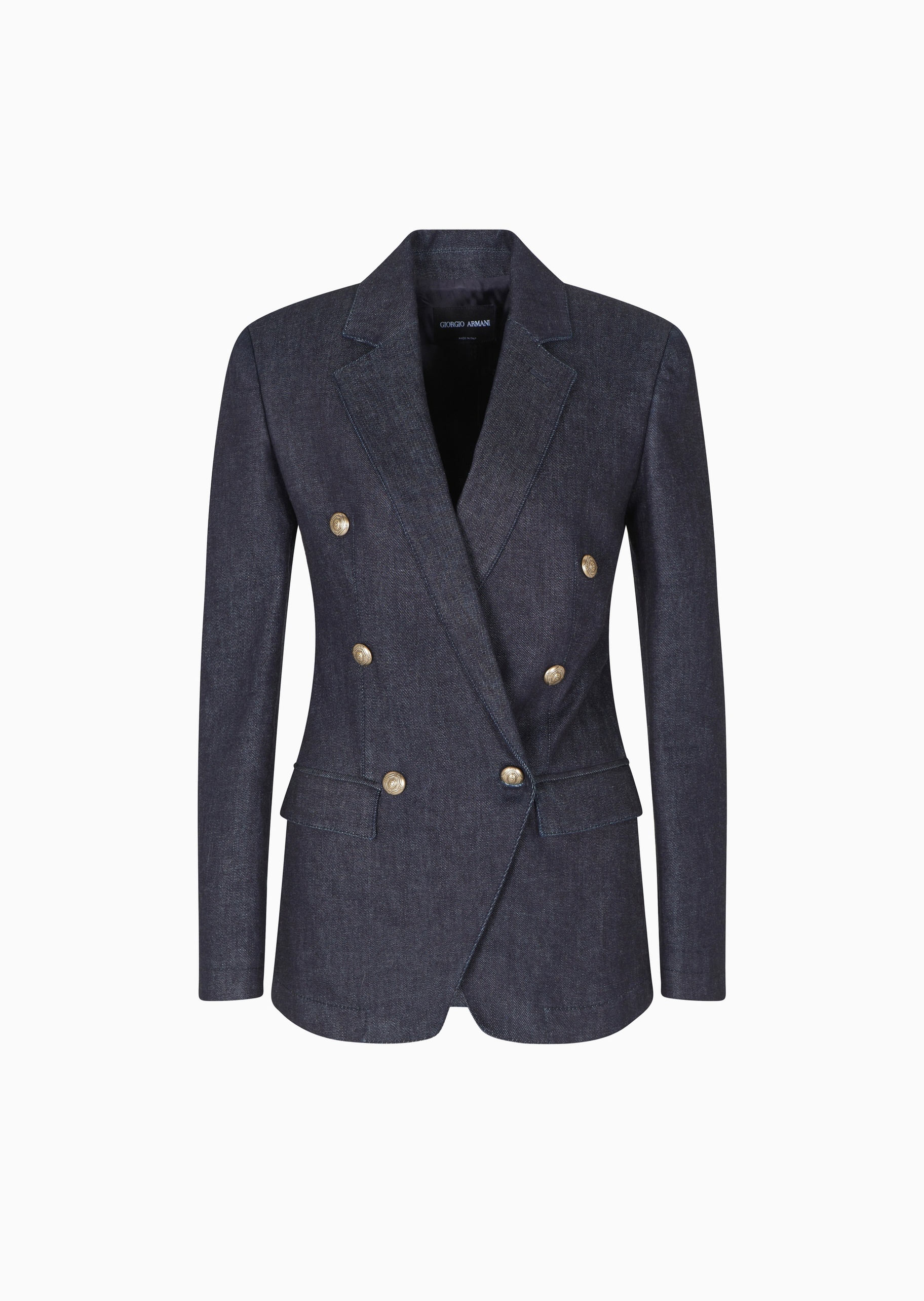 Giorgio Armani 女士棉质修身长袖平驳领西装外套