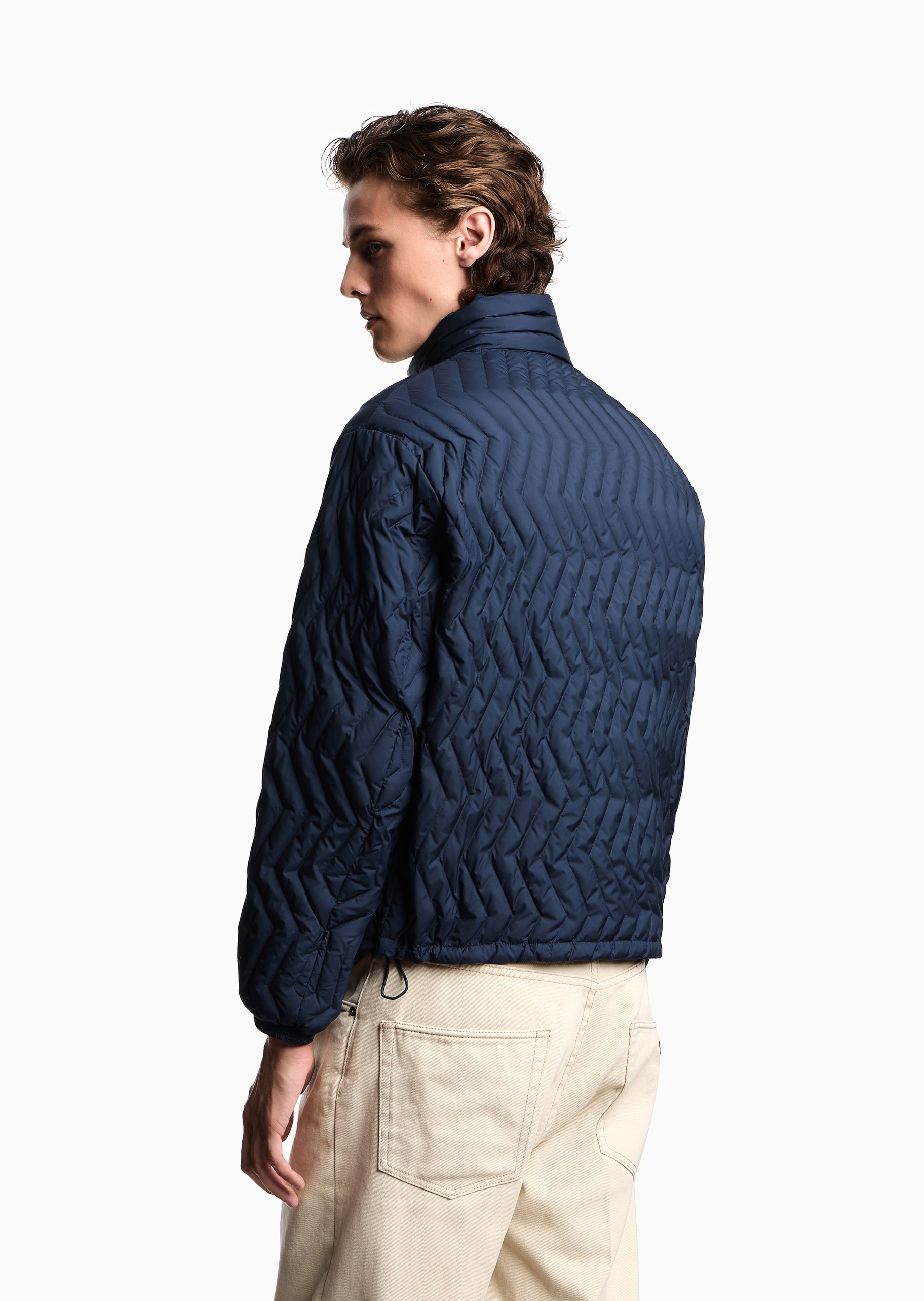 Emporio Armani 男士80白鸭绒立领绗缝羽绒服外套