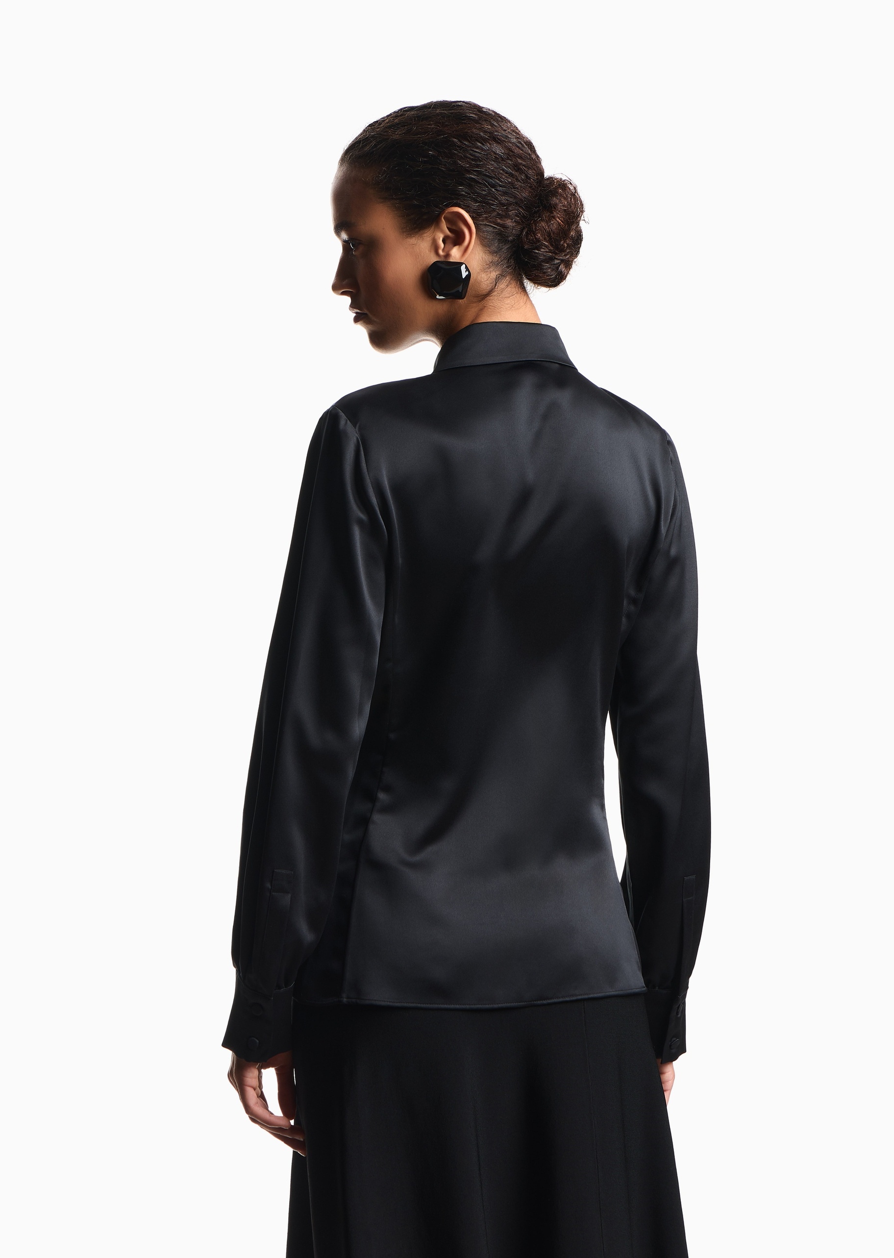 Emporio Armani 女士轻奢长袖商务通勤外套式衬衫