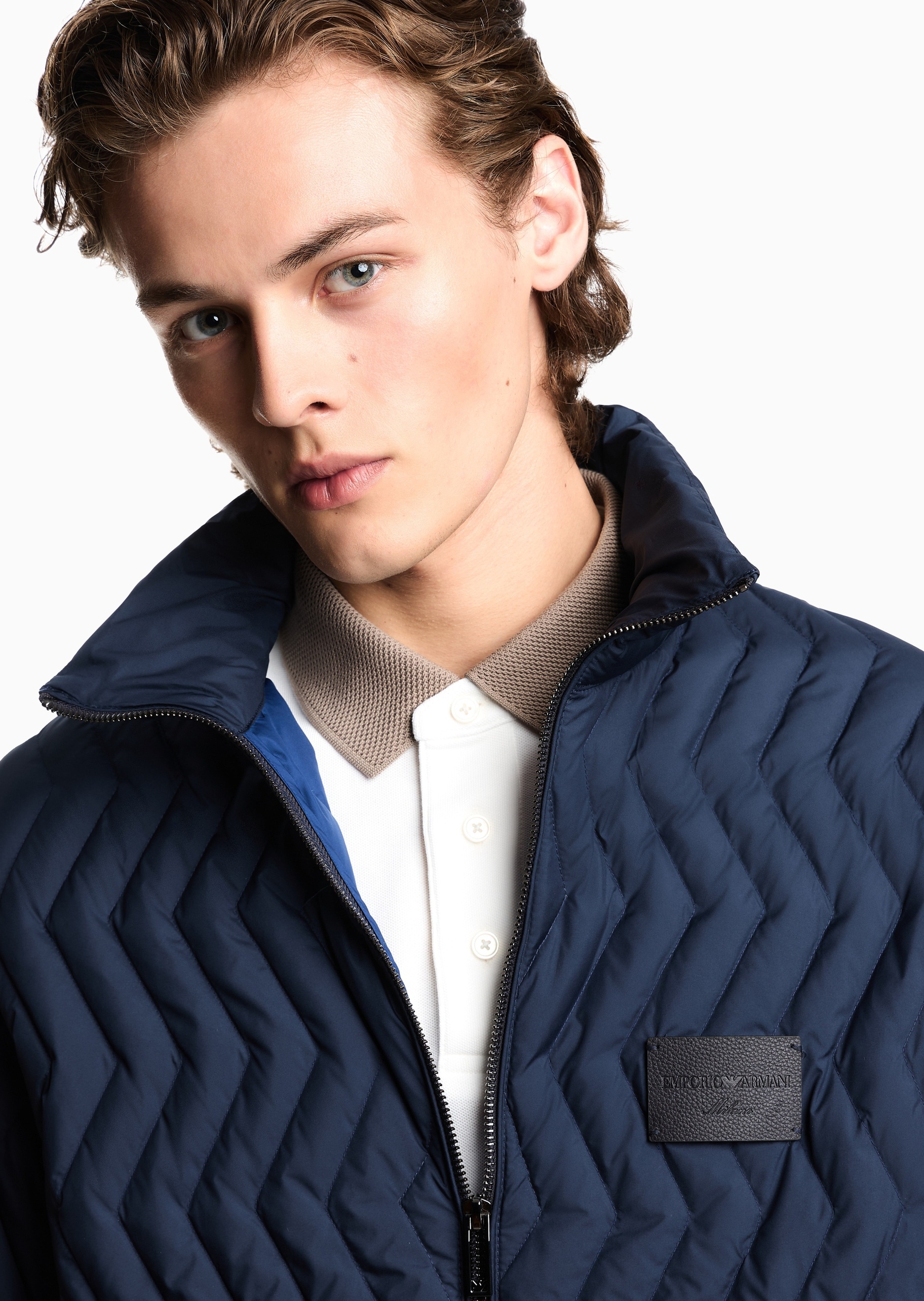 Emporio Armani 男士80白鸭绒立领绗缝羽绒服外套