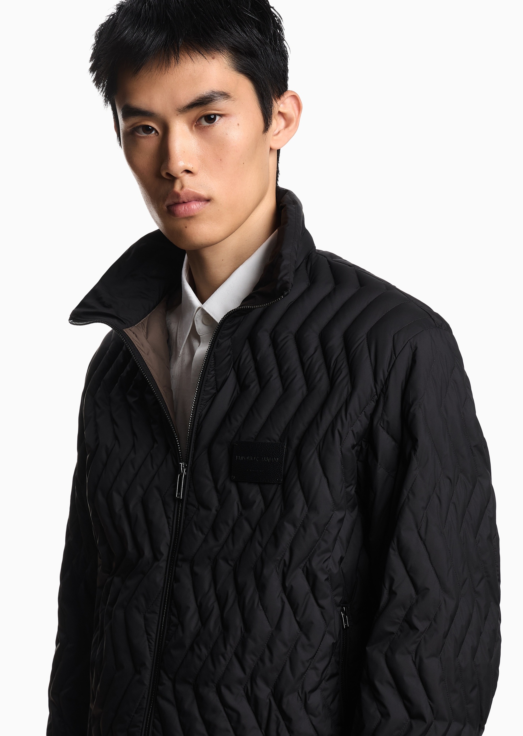 Emporio Armani 男士80白鸭绒立领绗缝羽绒服外套