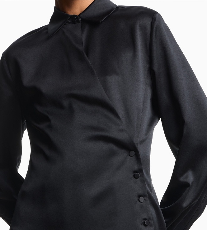 Emporio Armani 女士轻奢长袖商务通勤外套式衬衫