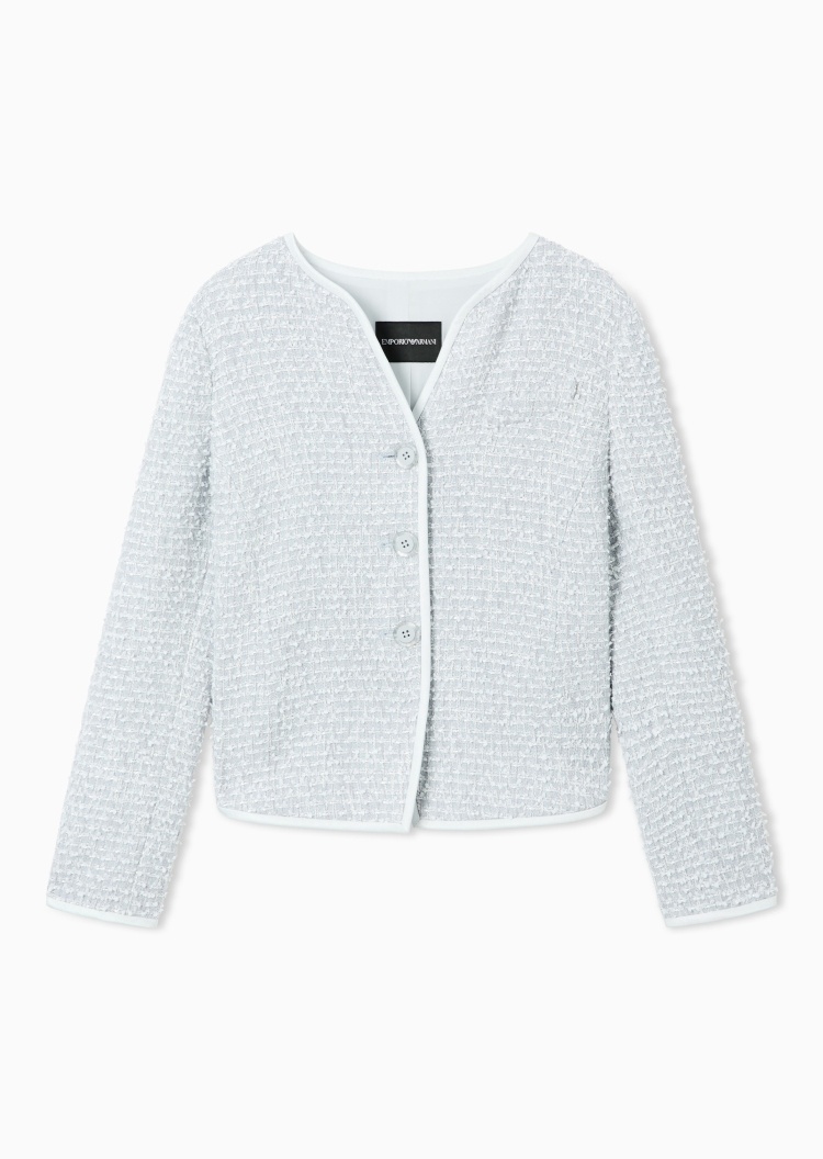 Emporio Armani 女士长袖圆领单排扣优雅西装外套