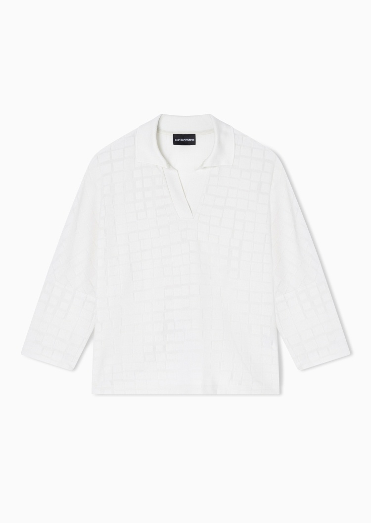 Emporio Armani 女士海鸥领落肩袖宽松Polo衫