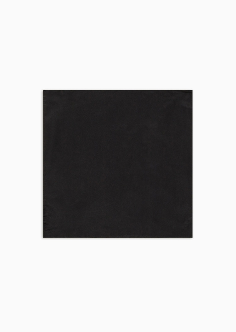 Emporio Armani 男士桑蚕丝方形经典简约纯色口袋巾