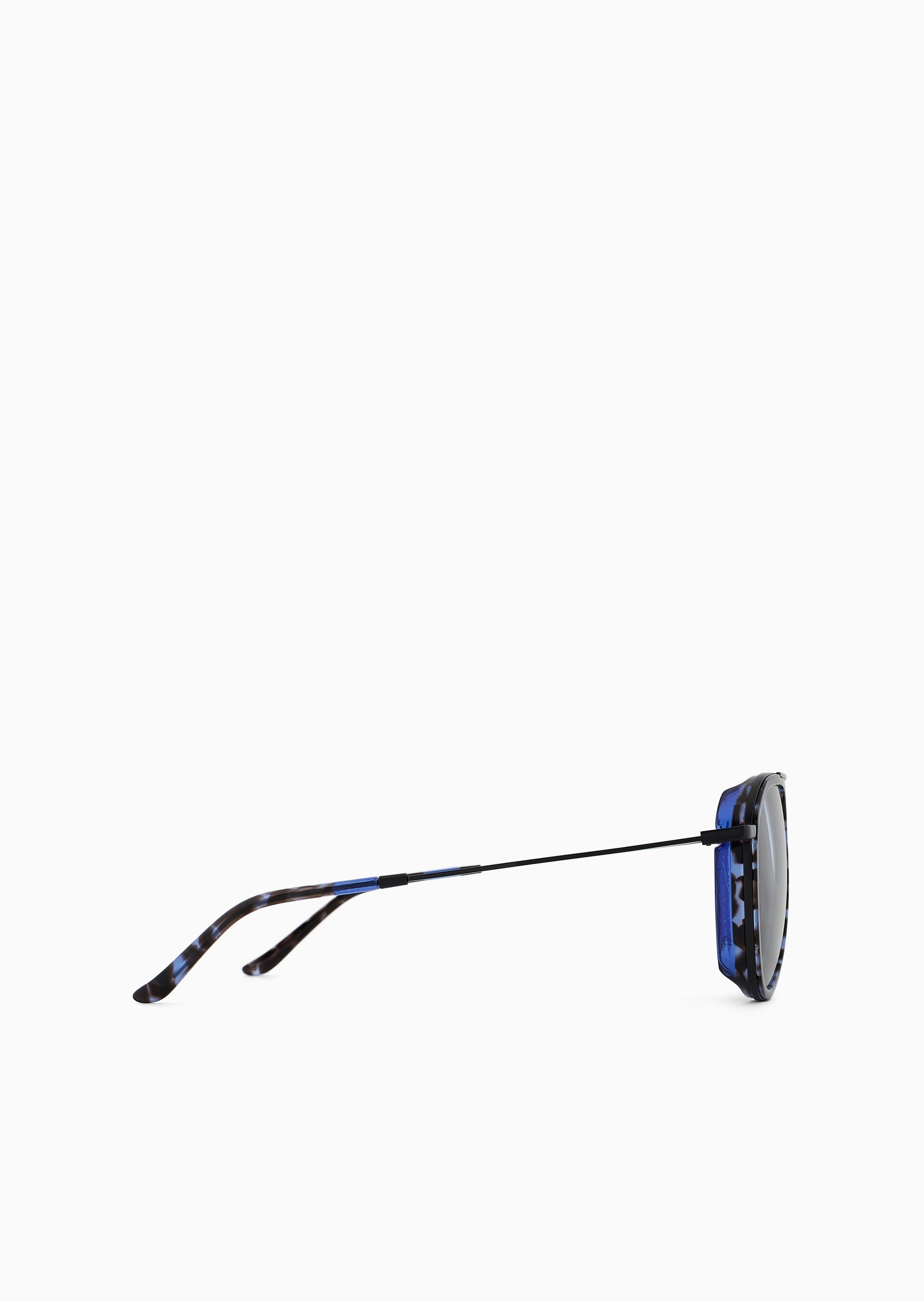 Emporio Armani 男士透明框飞行员复古斑纹太阳眼镜