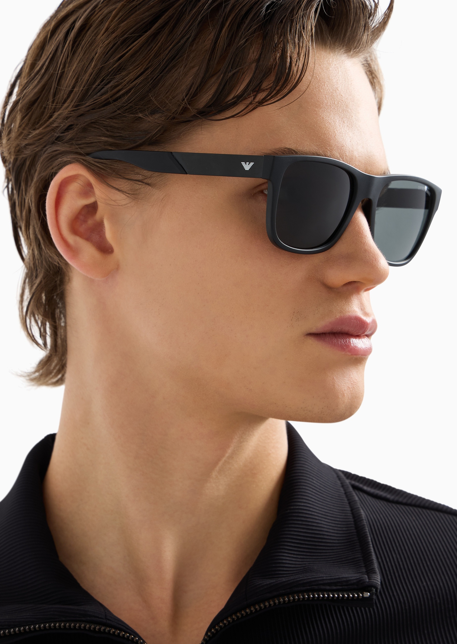 Emporio Armani 男士哑光方形边框都市休闲太阳眼镜
