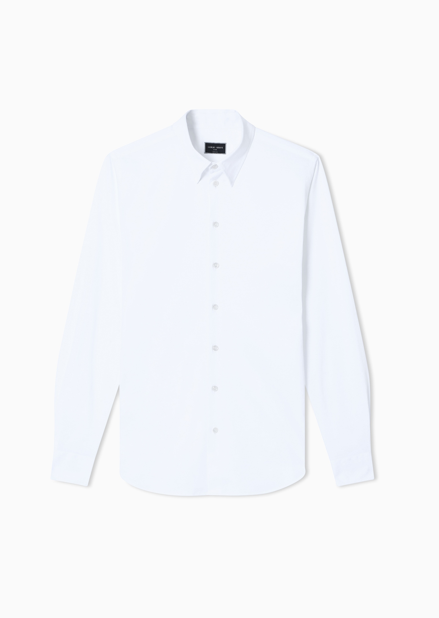 Giorgio Armani 男士纯棉长袖白色商务休闲通勤西装衬衫上衣