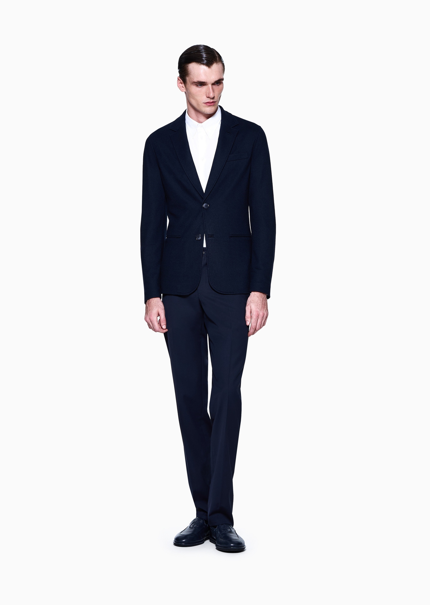 Giorgio Armani 男士纯棉长袖白色商务休闲通勤西装衬衫上衣