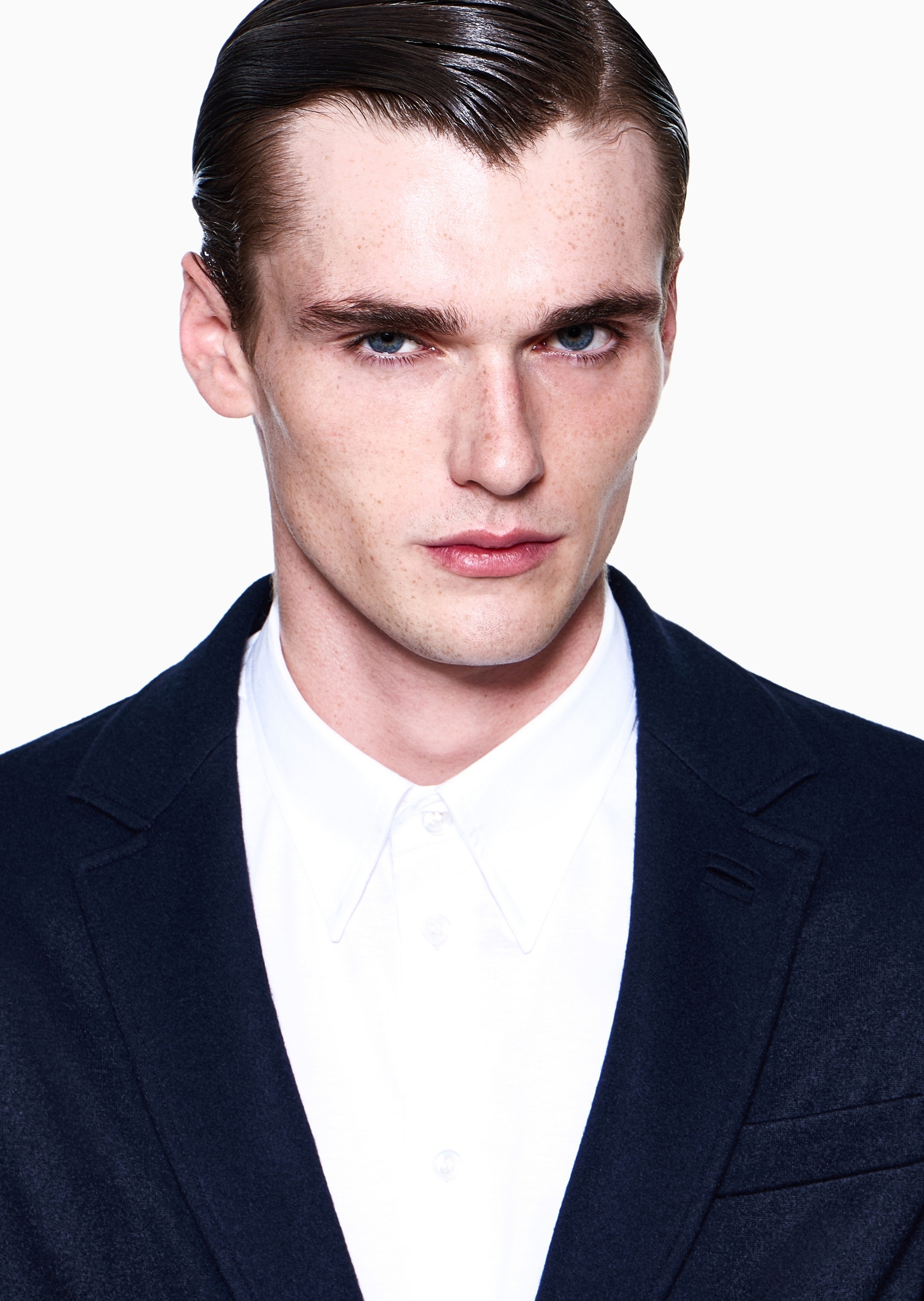 Giorgio Armani 男士纯棉长袖白色商务休闲通勤西装衬衫上衣