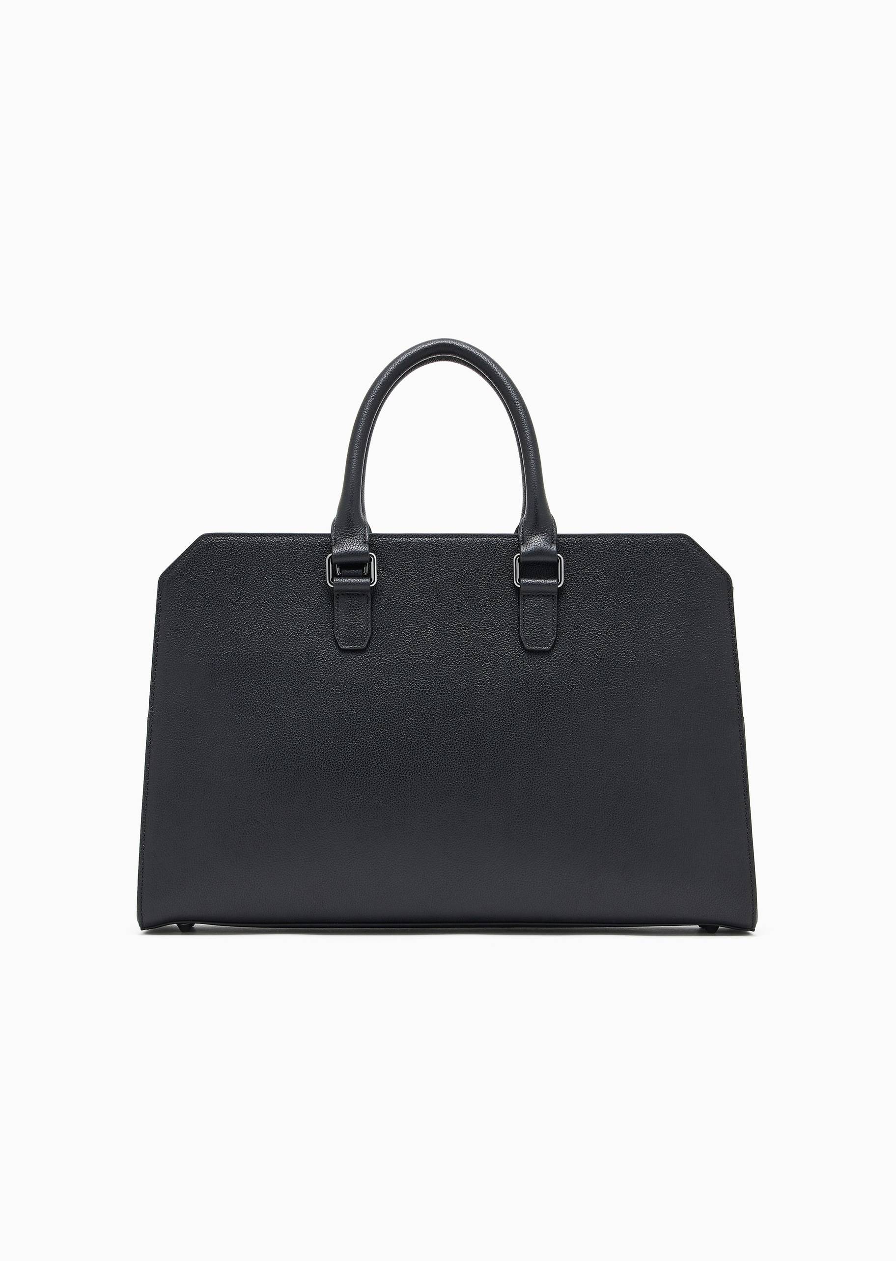 Emporio Armani 男士牛皮革拉链长方形可拆肩带通勤公文包