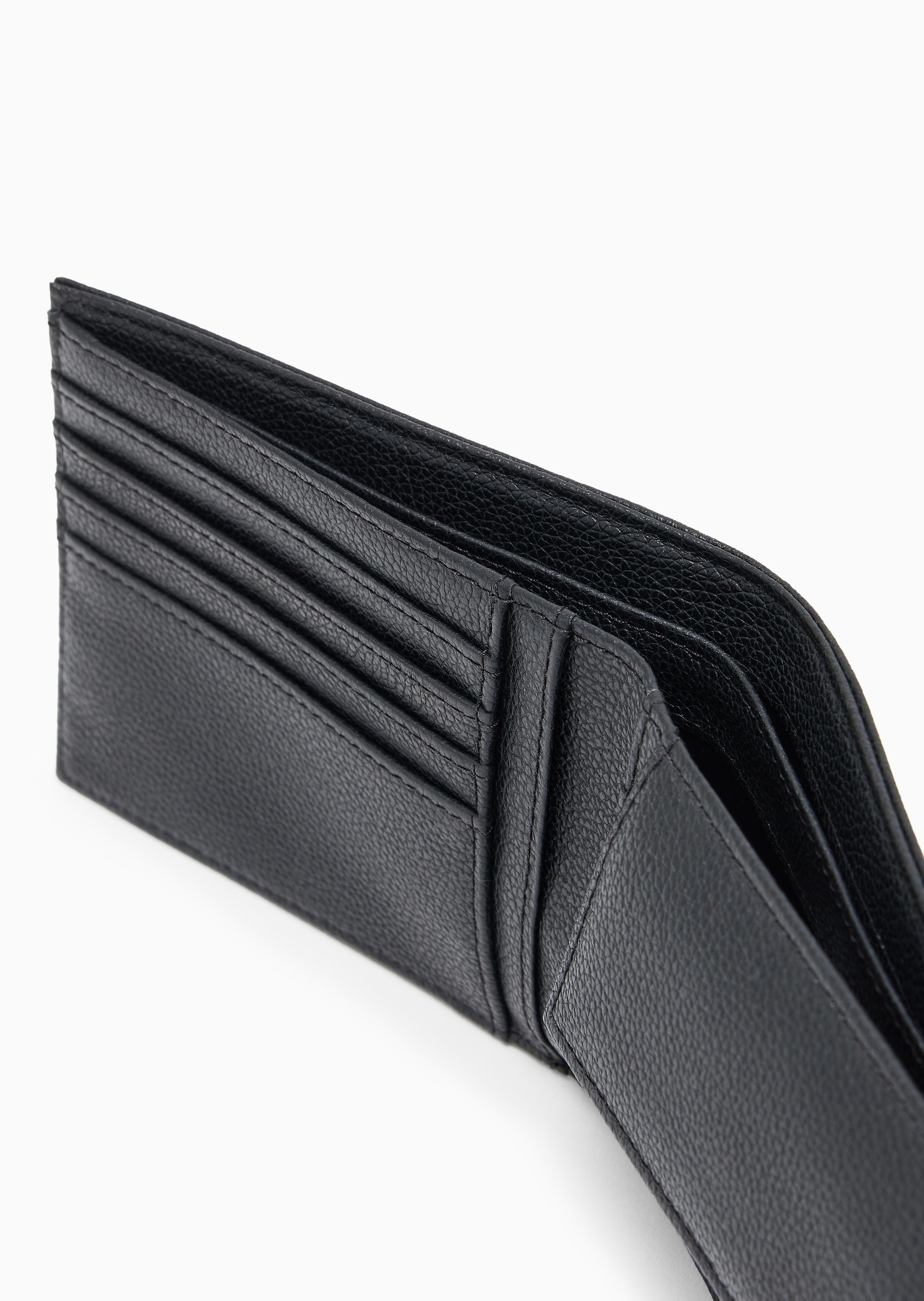 Emporio Armani 男士牛皮革荔枝纹钱夹钱包卡包一体