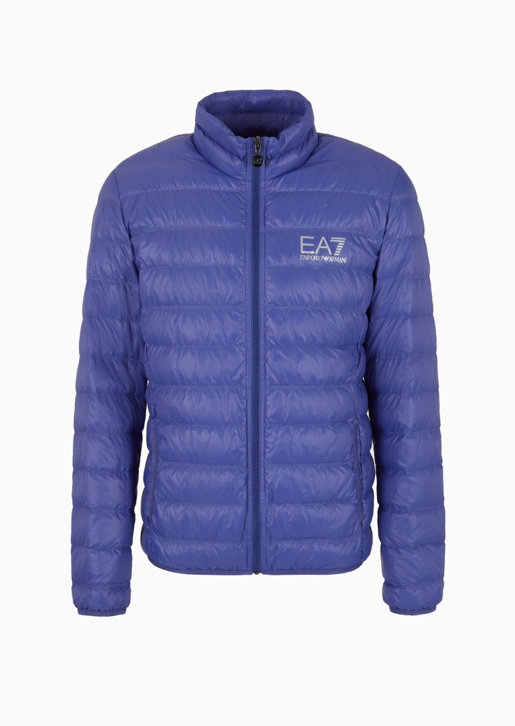 EA7 男士合身长袖立领轻暖可收纳健身羽绒服