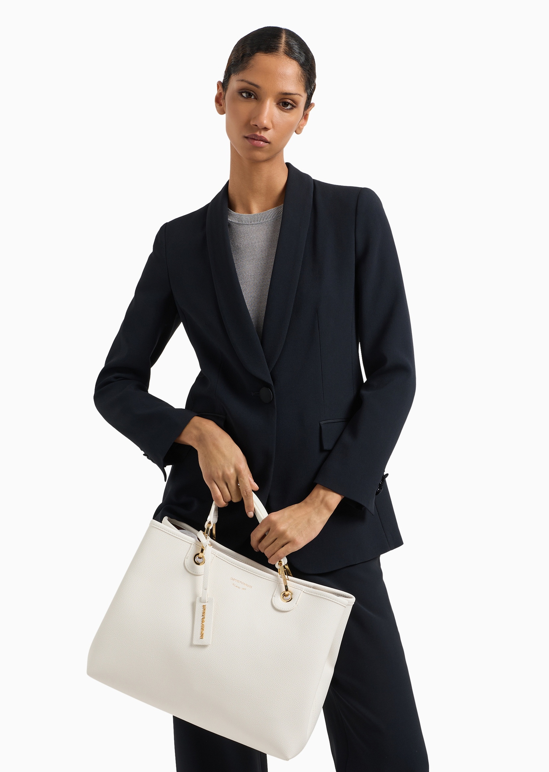 Emporio Armani 女士中号磁扣子母包可拆肩带手提斜挎托特包