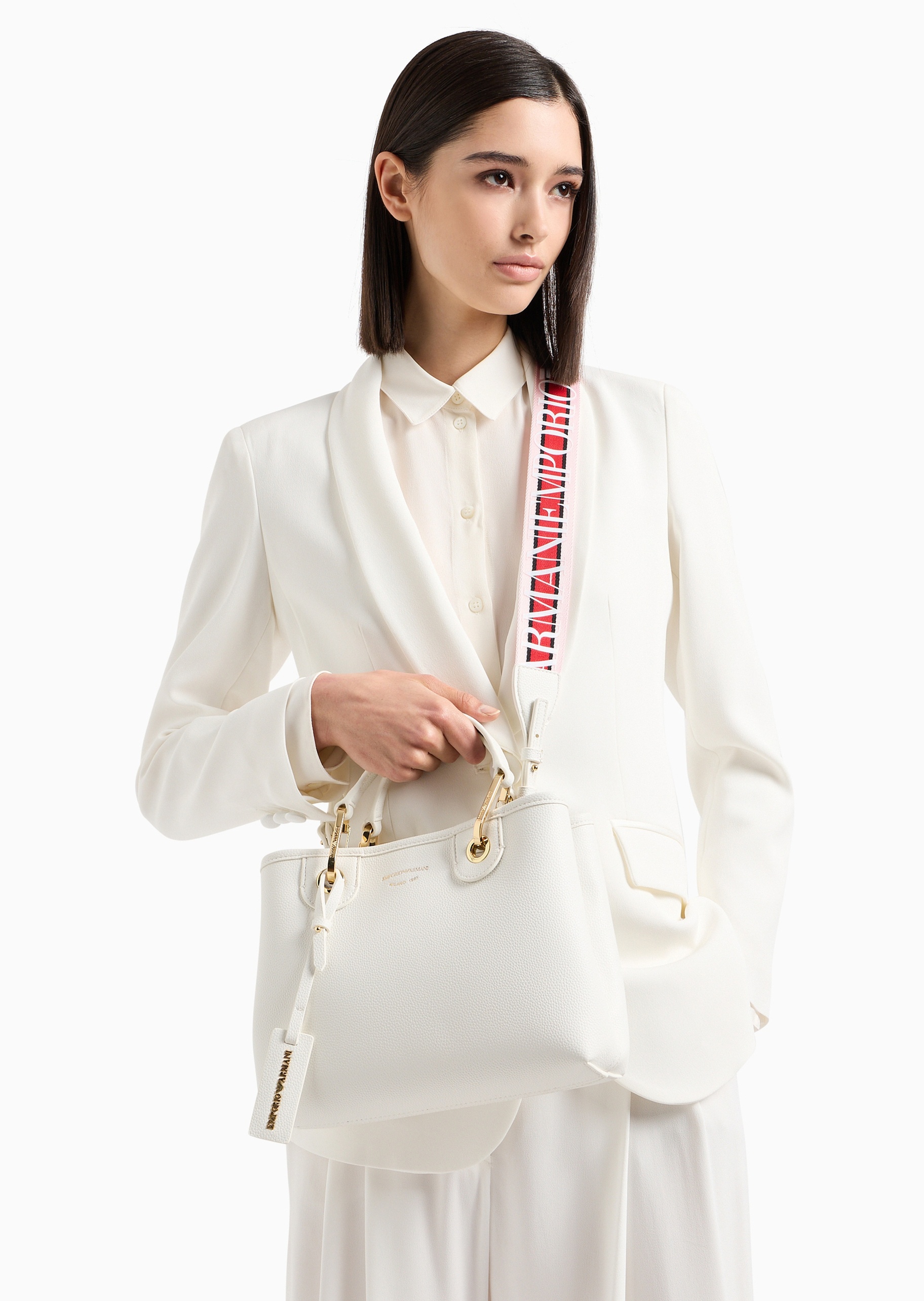 Emporio Armani 女士小号磁扣子母包手提斜挎托特包