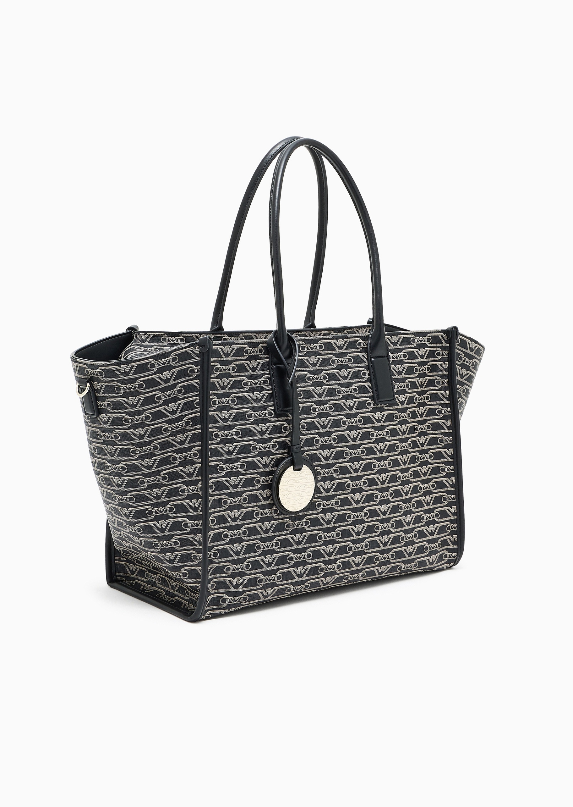 Emporio Armani 女士复古老花商务大号单肩手提斜挎托特包