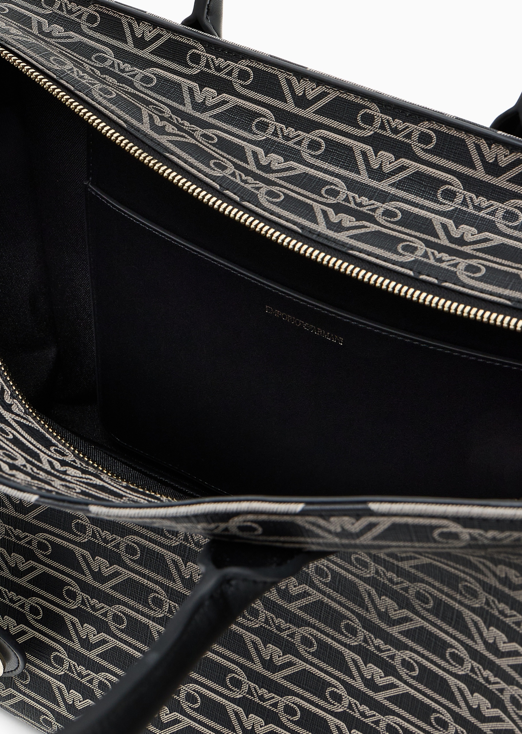 Emporio Armani 女士复古老花商务大号单肩手提斜挎托特包