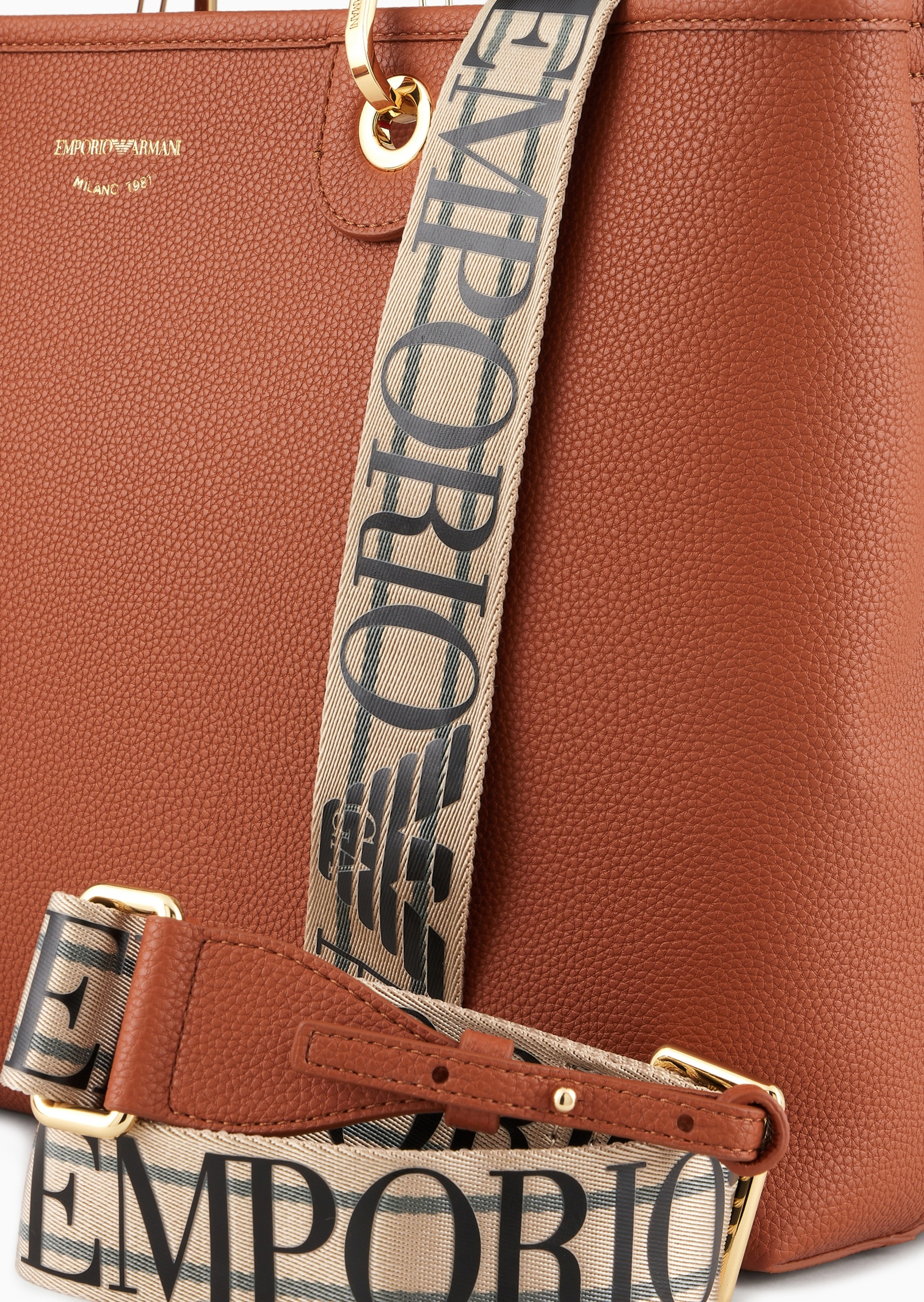 Emporio Armani 女士中号磁扣子母包可拆肩带手提斜挎托特包