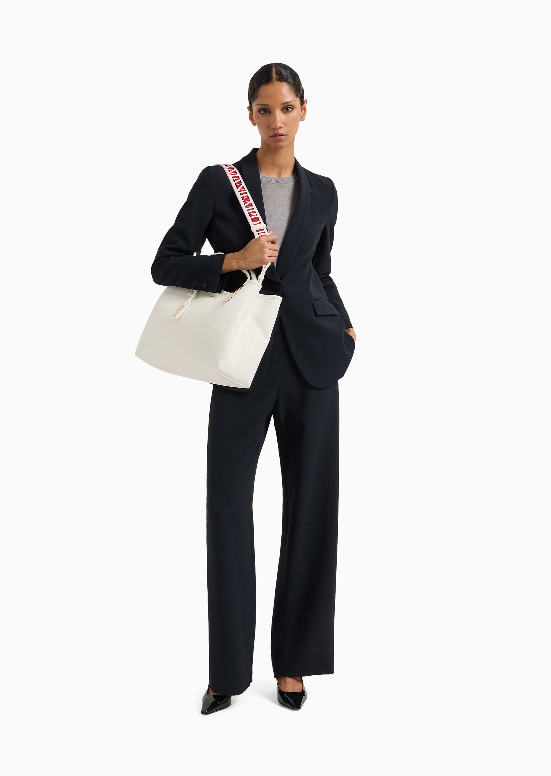 Emporio Armani 女士中号磁扣子母包可拆肩带手提斜挎托特包