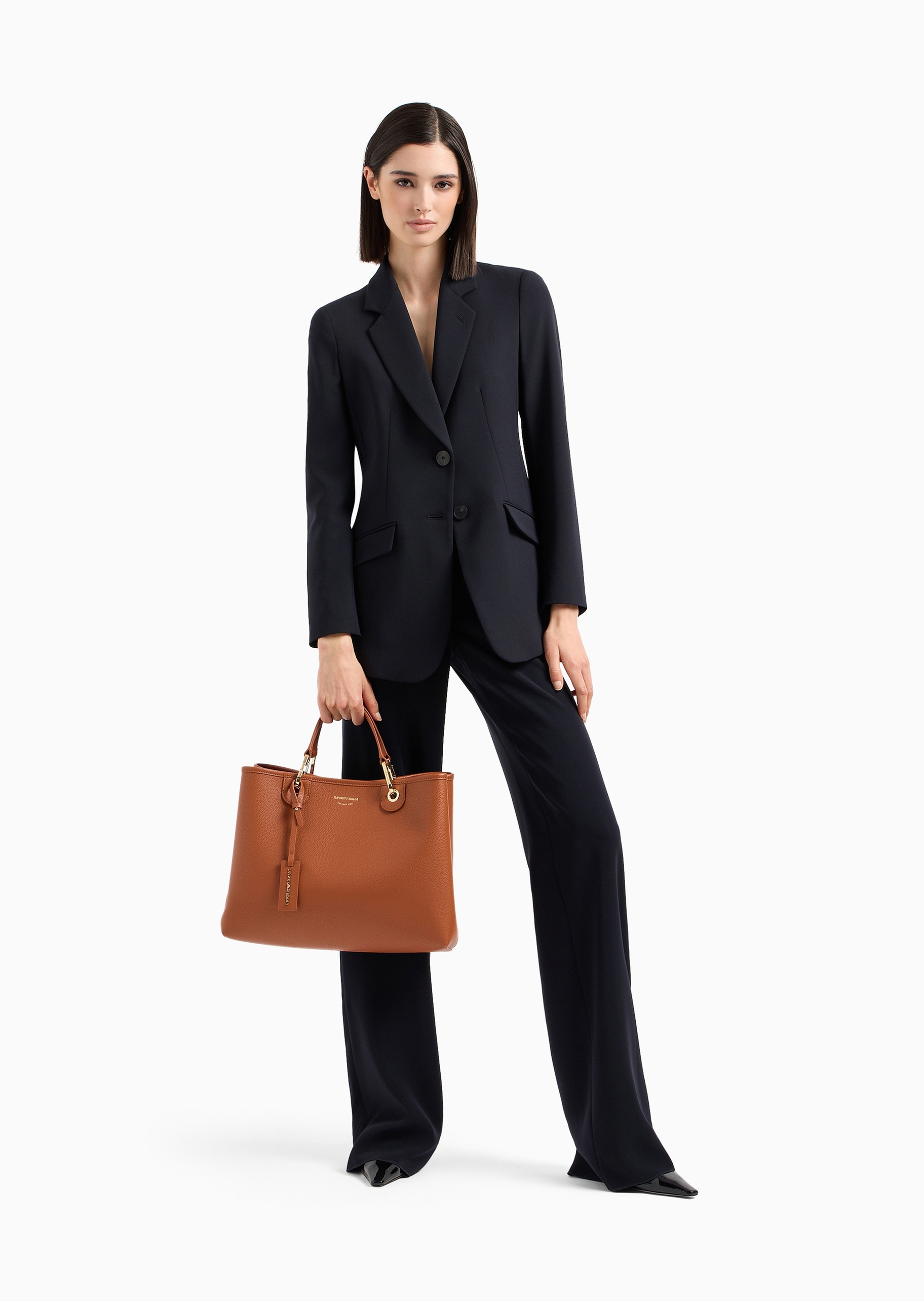 Emporio Armani 女士中号磁扣子母包可拆肩带手提斜挎托特包