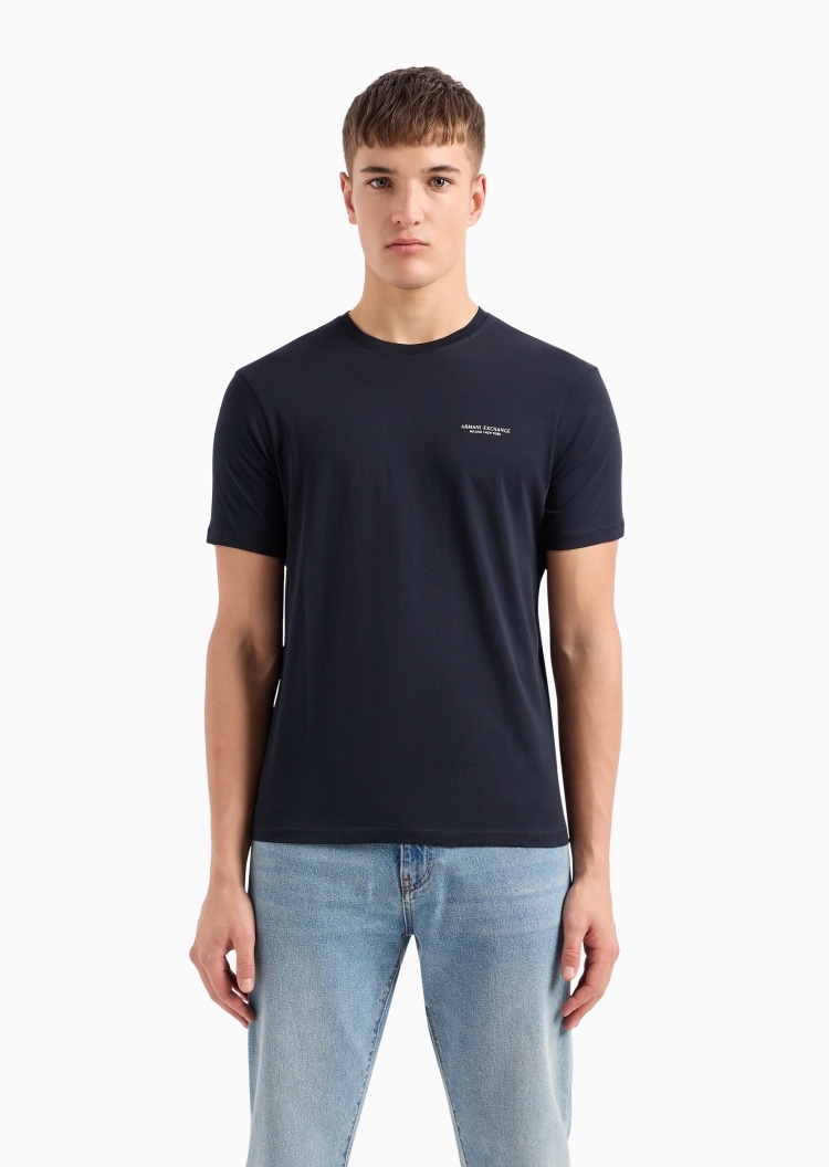ARMANI EXCHANGE 男士全棉合身短袖圆领简约纯色T恤